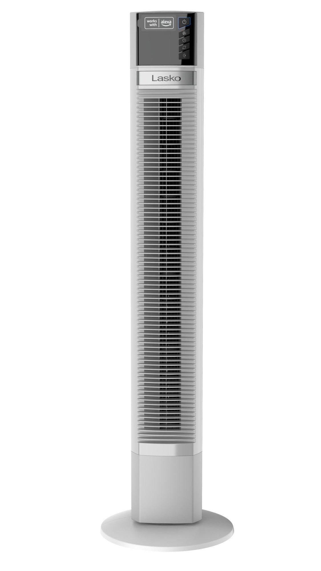 Lasko 48" Alexa Enabled 4-Speed Tower Fan with Timer, T48401, White