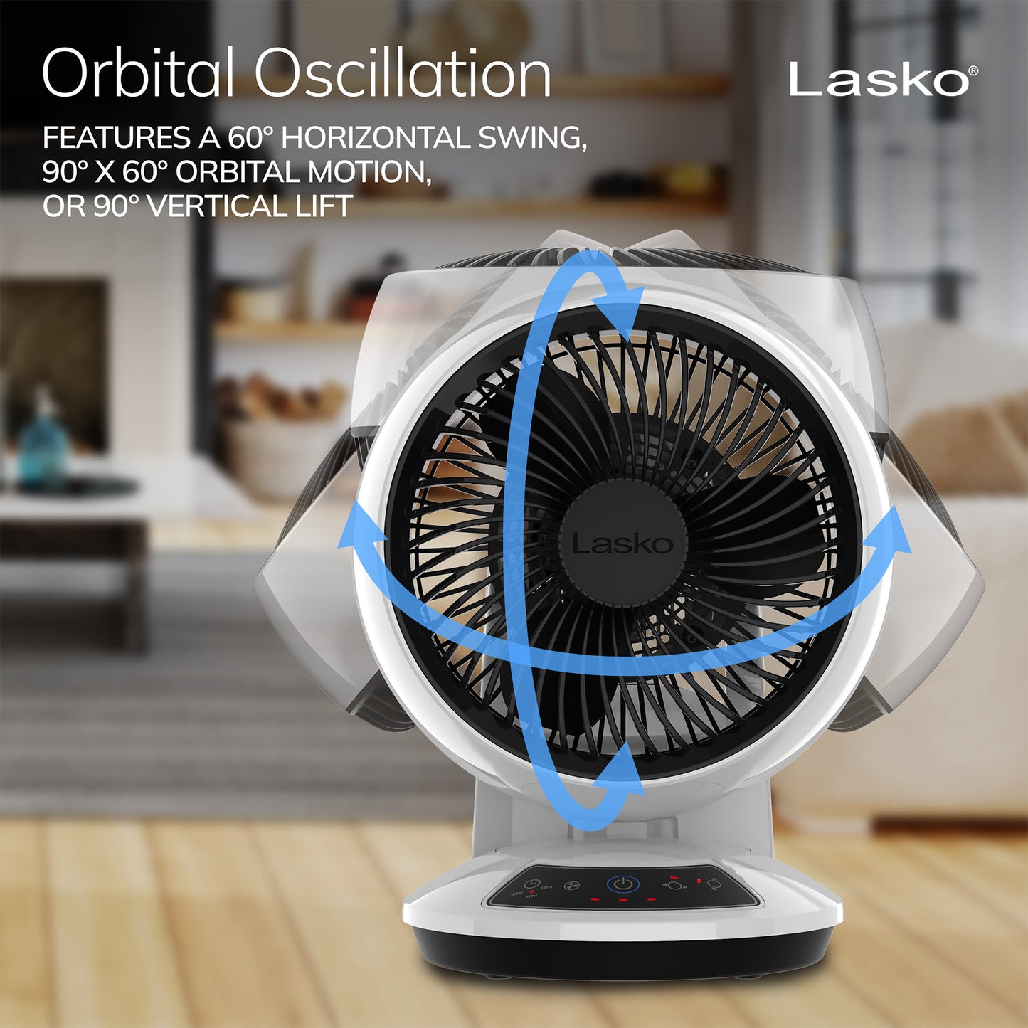 Lasko A12557 Whirlwind 7" Orbital Motion 3-Speed Air Circulator Fan: White