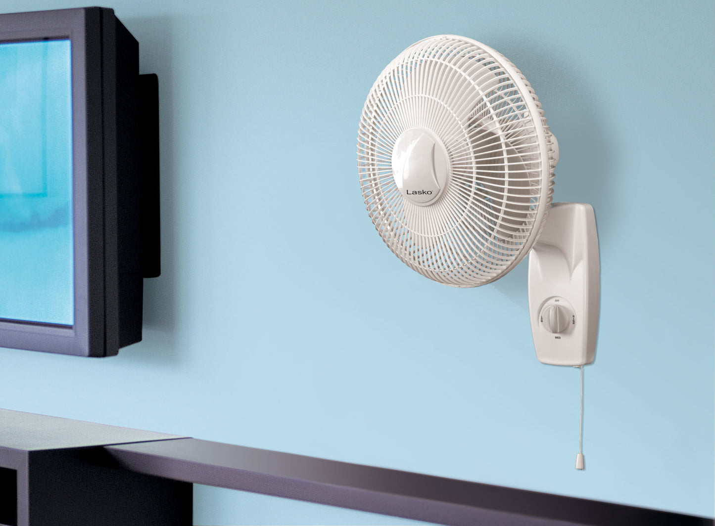 Lasko Oscillating Wall-Mount Fan, 3012, White