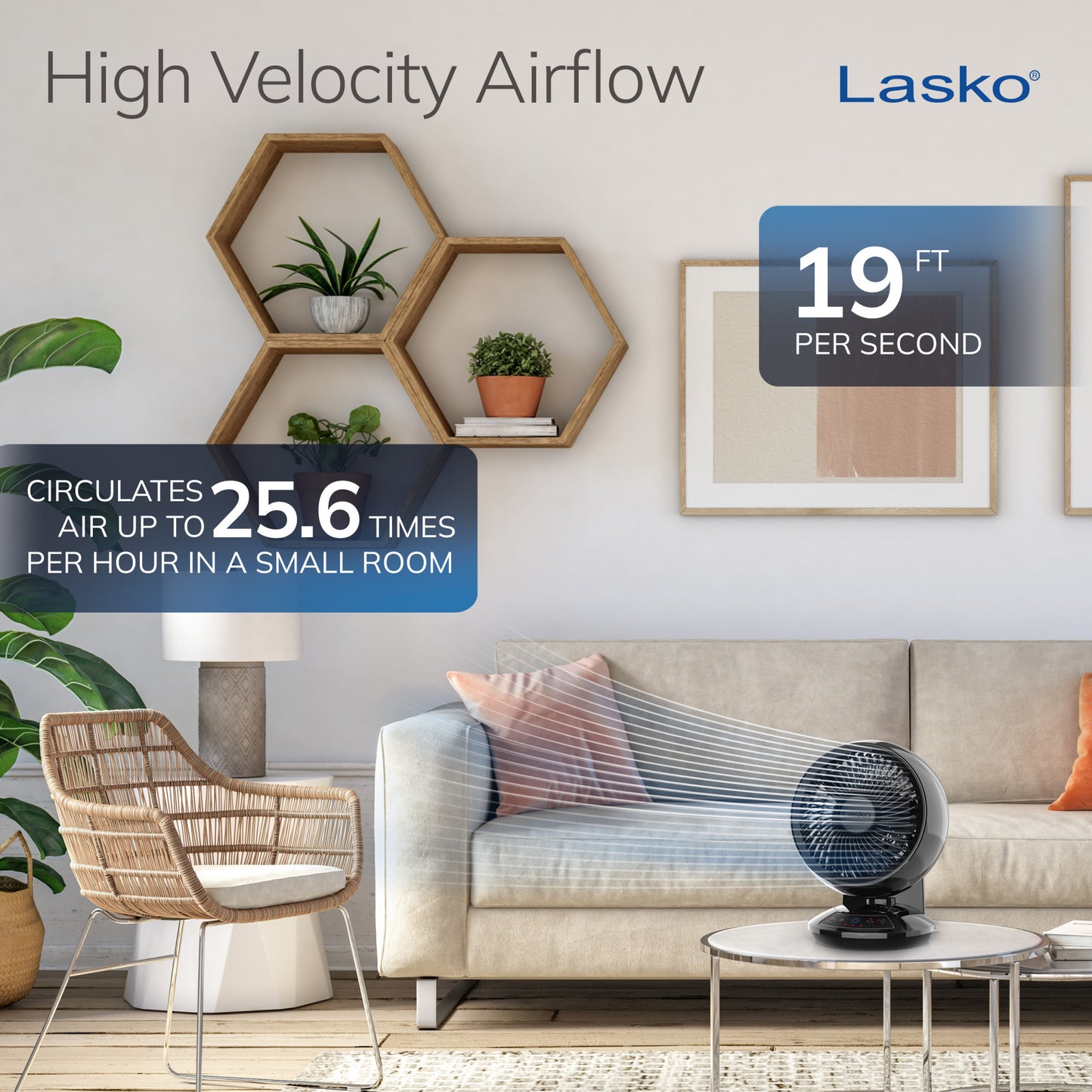 Lasko A12558 Whirlwind 7" Orbital Motion 3-Speed Air Circulator Fan: black