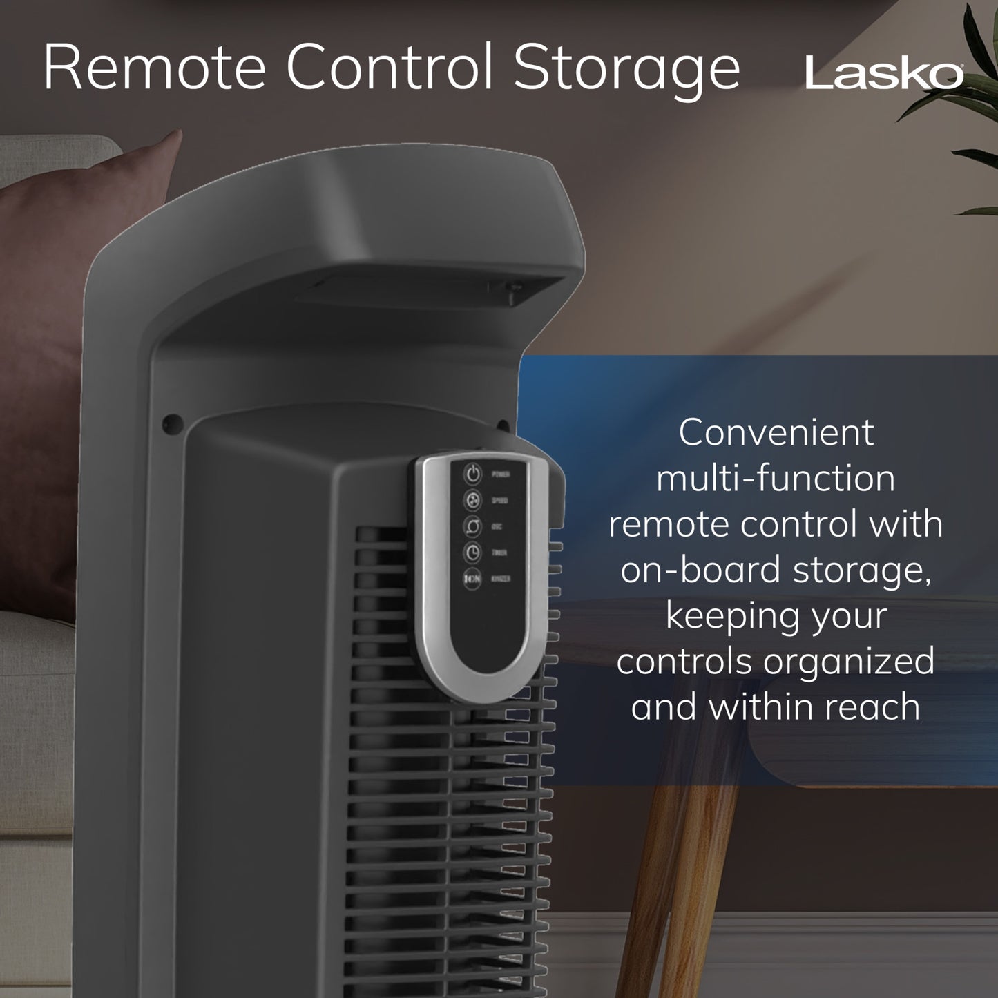 Lasko Electronic Tower Fan with Remote Control Model, 2559, Gray