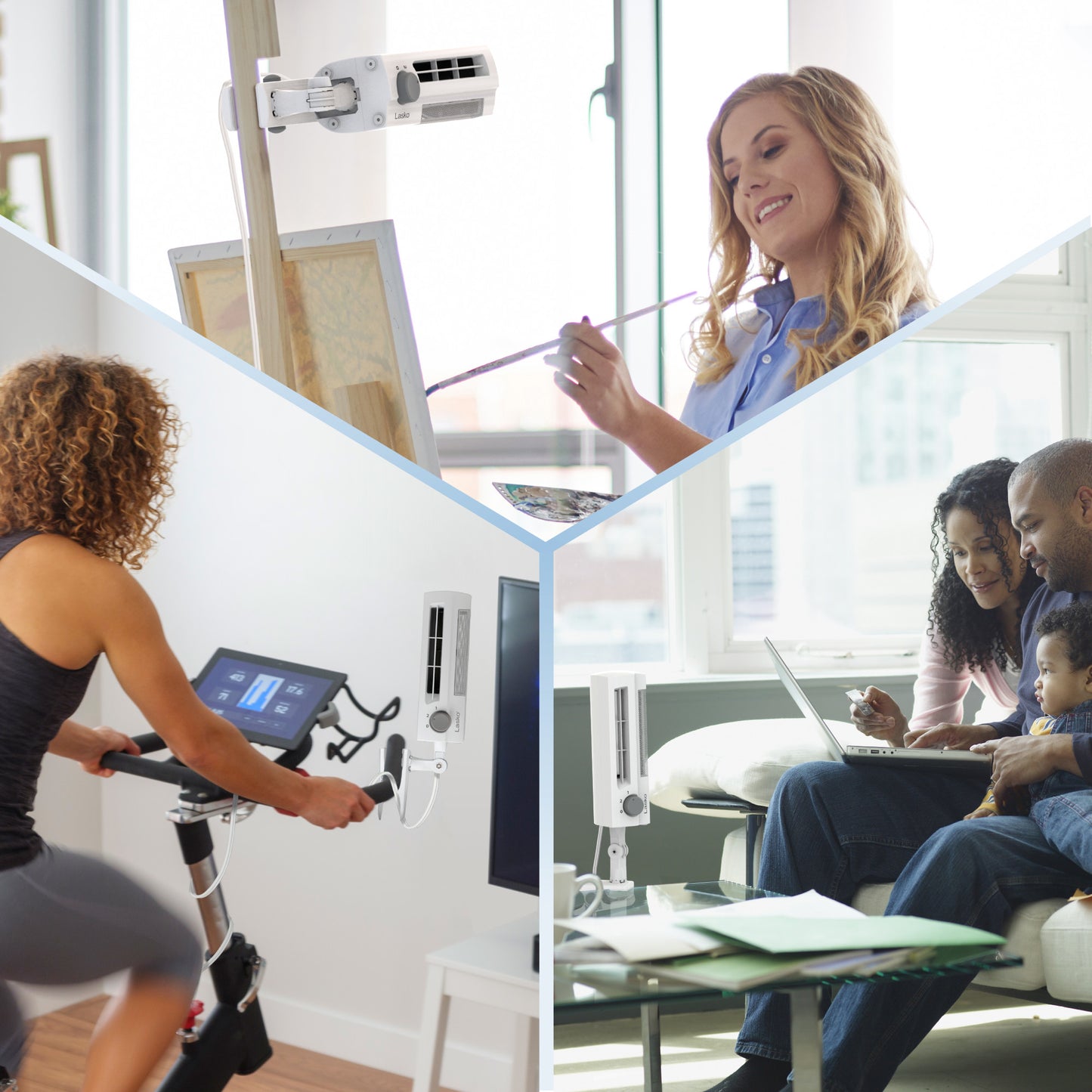 Lasko 10" Clip Stik Desk Ultra-Slim 2-Speed Table Fan, 4006, White