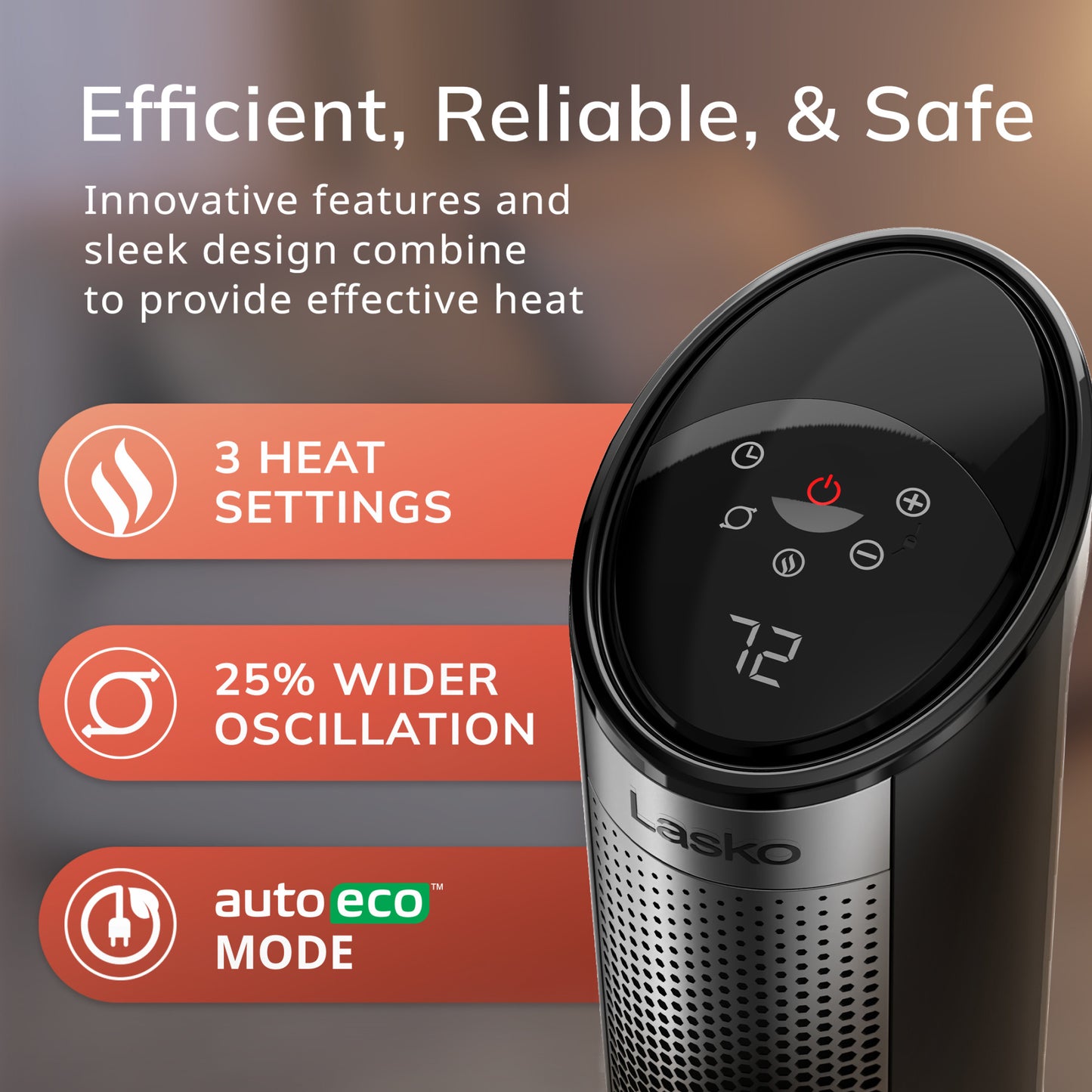 Lasko CT22498 Elite Collection Ceramic Tower Space Heater with Chid Lock and Remote: Black
