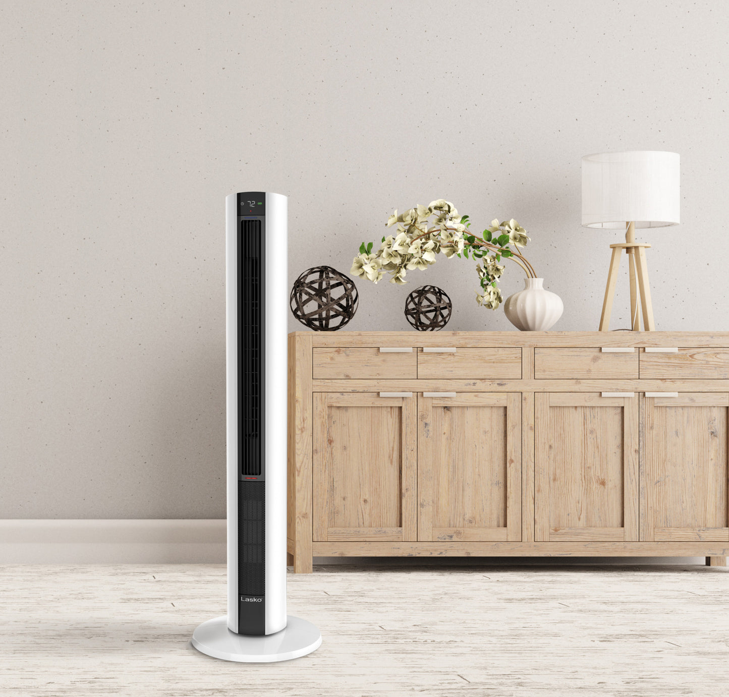 Lasko 1500W Electric All Season Tower Fan & Space Heater with Timer and  Remote, FH500, White