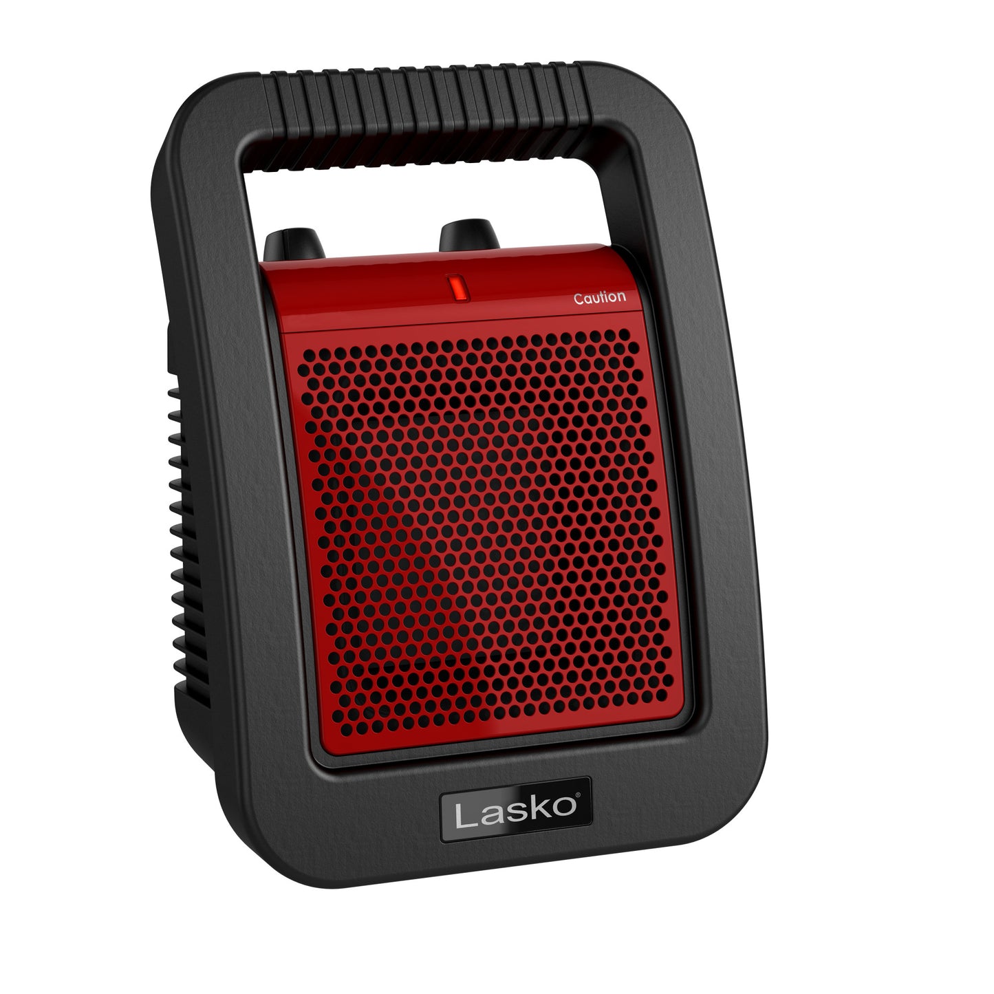 Lasko Utility Ceramic Heater with Adjustable Thermostat, CU12110, Black/Red