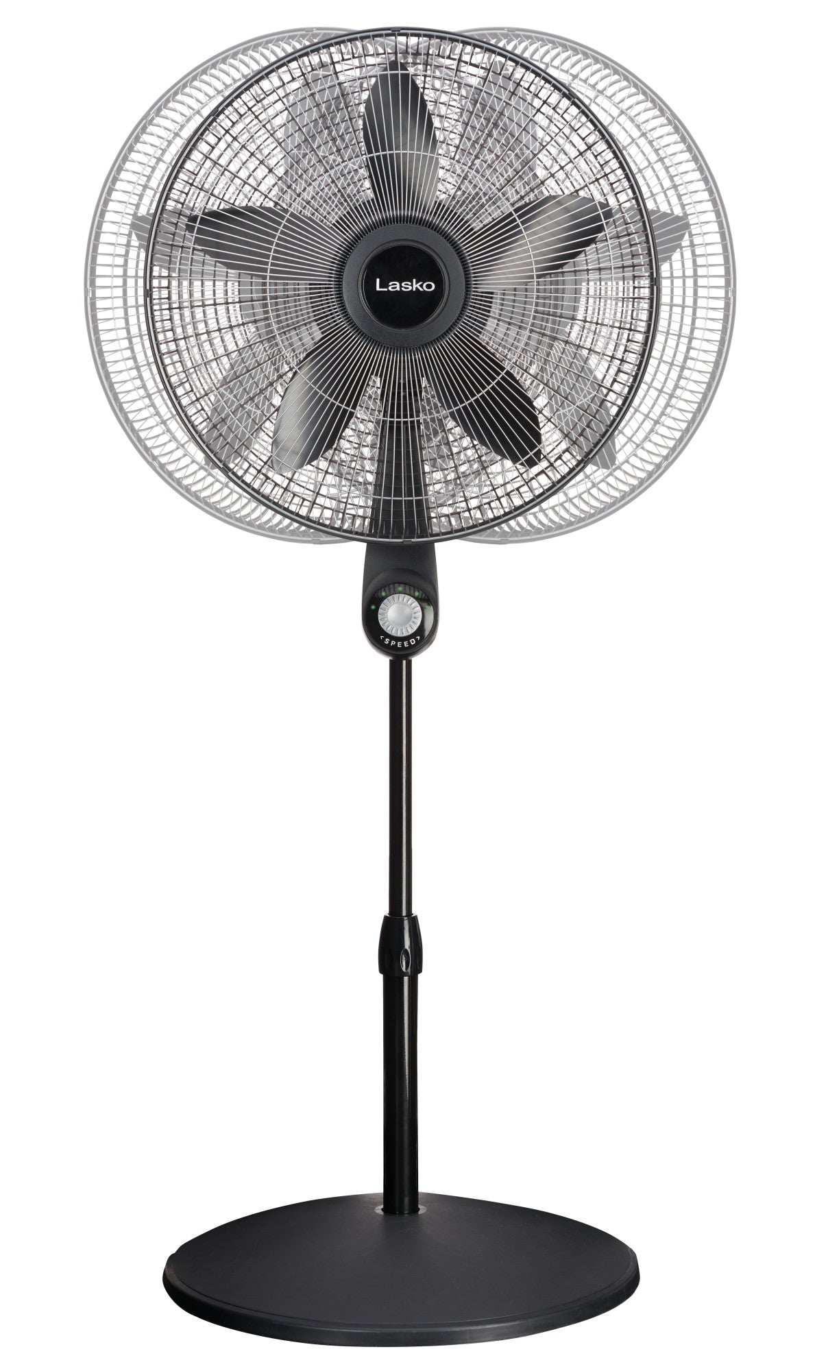 Lasko 18" 5-Speed High Performance Pedestal Fan with Remote, S18602, Black