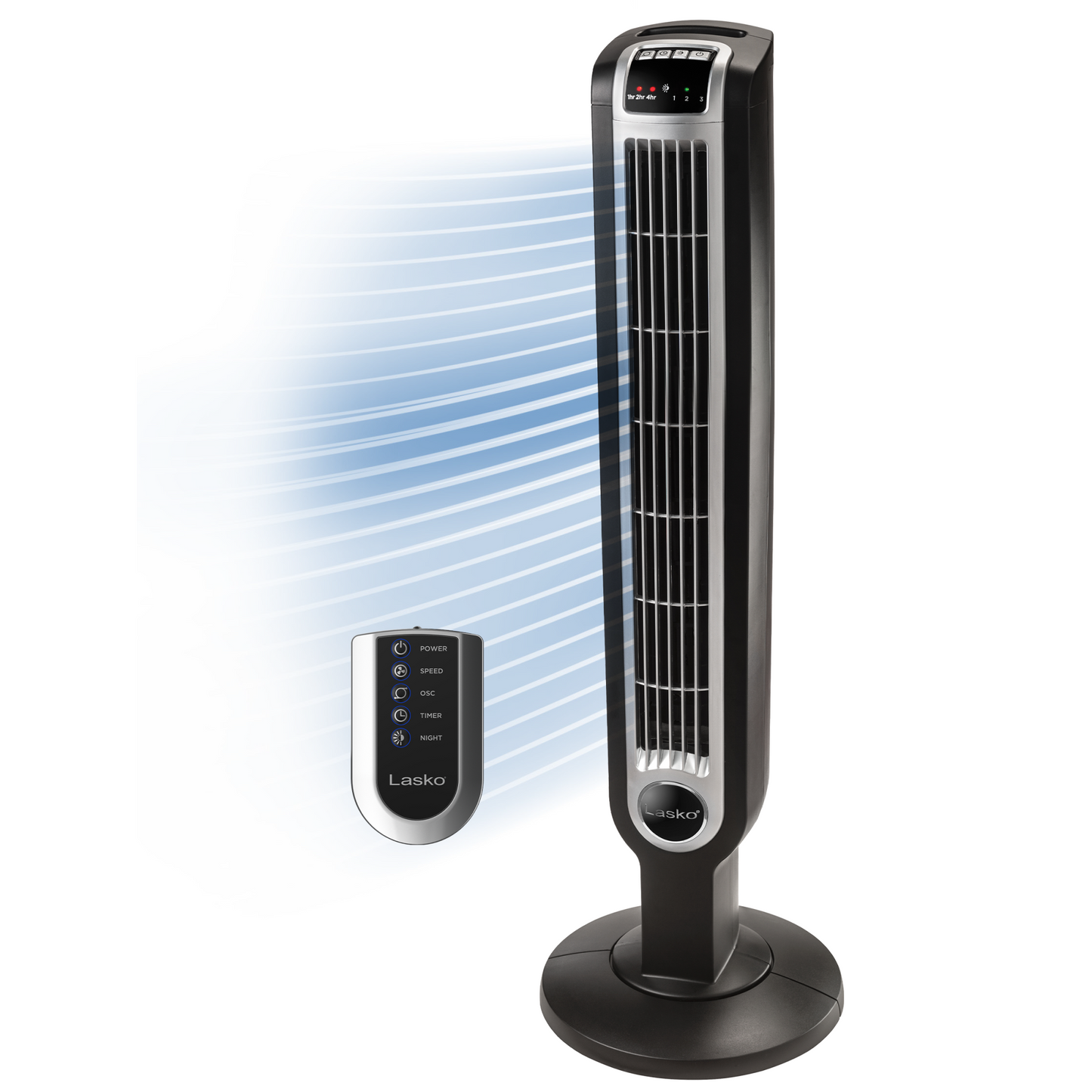 Lasko 36" Tower Fan with Nighttime Mode and Remote, T36205, Black