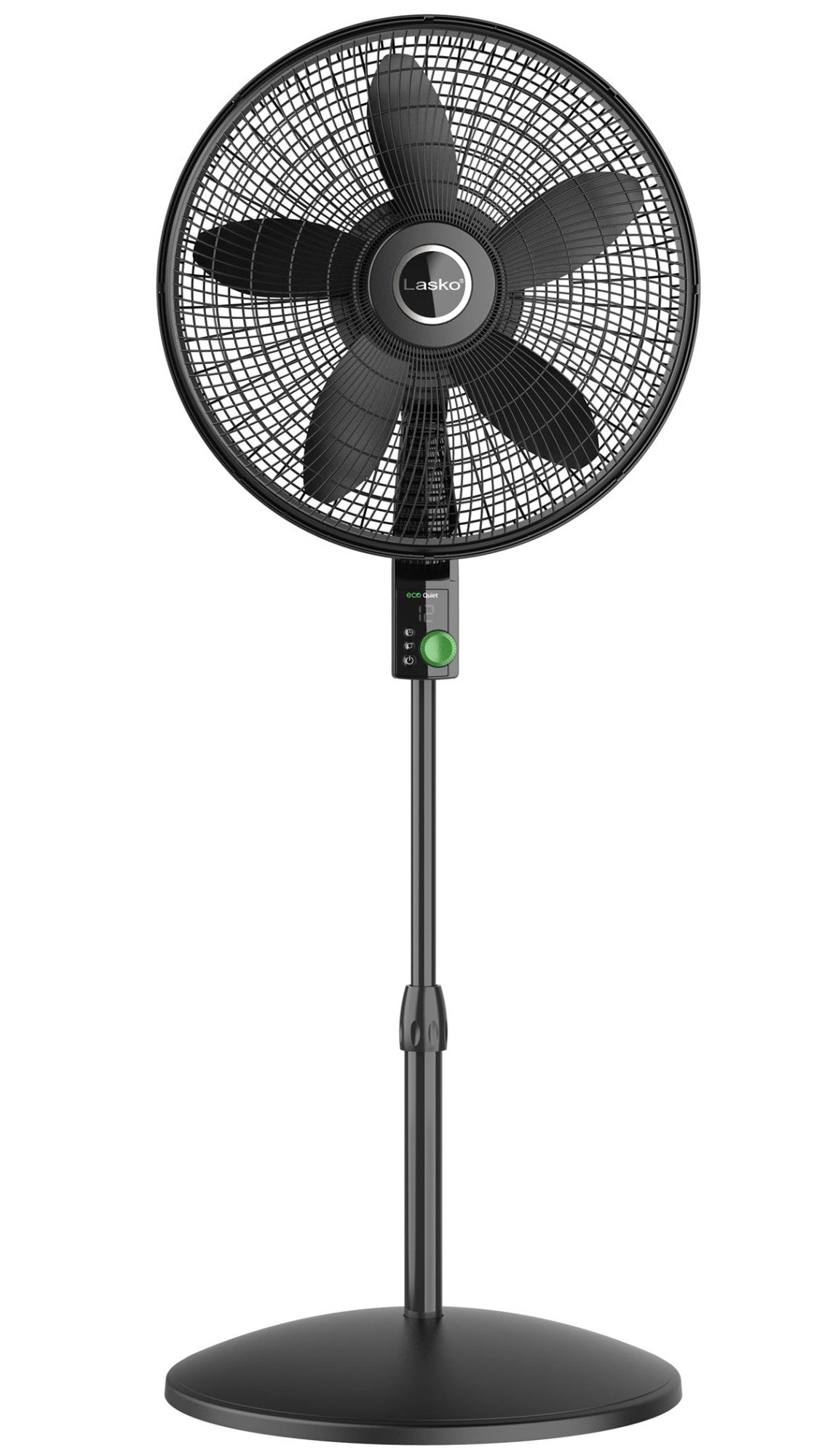 Lasko Oscillating 18-inch EcoQuiet DC Motor 12-Speed Pedestal Fan with Remote Control, Black, S18708