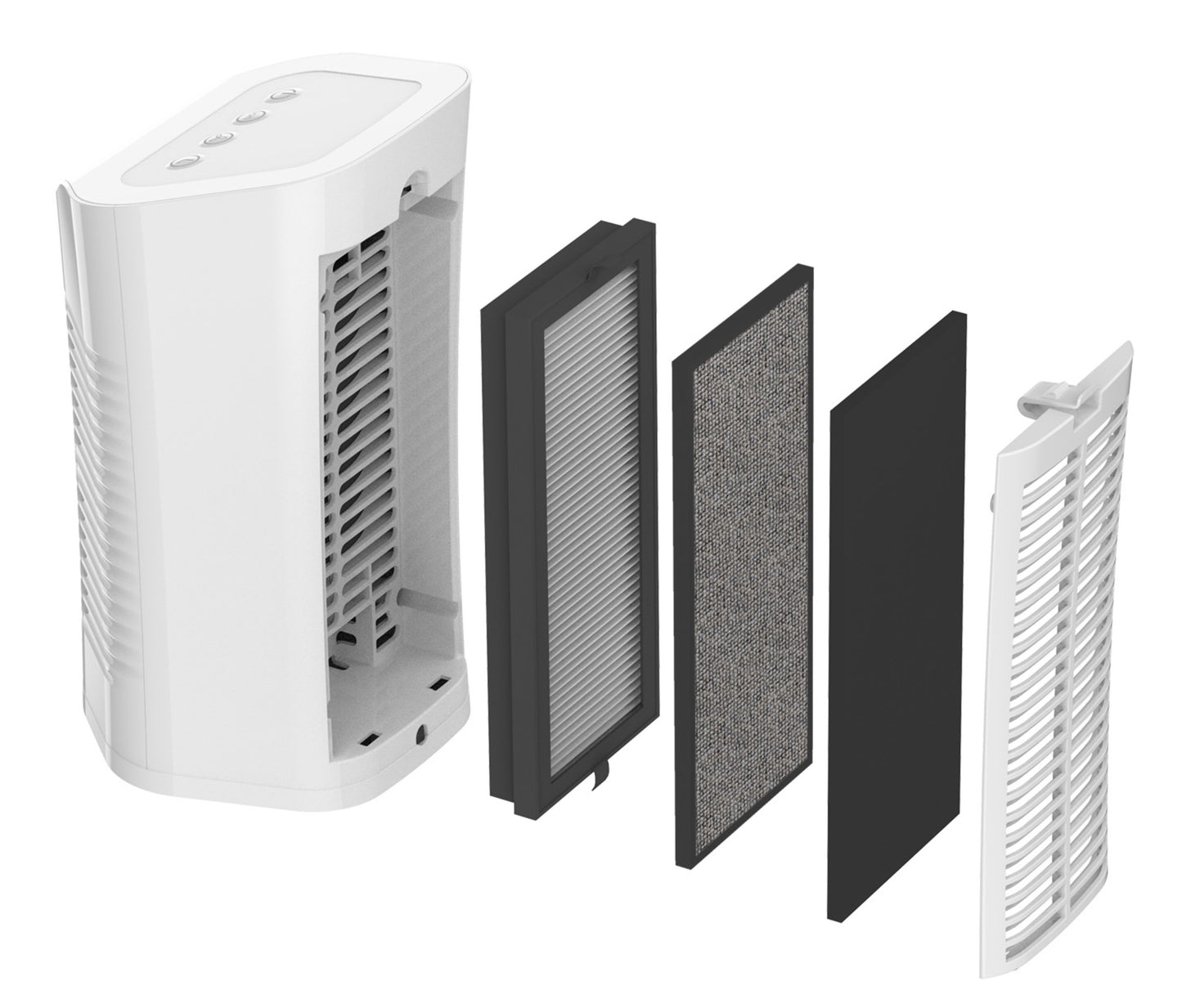 Lasko Desktop Air Purifier with 3-Stage Filtration, HF11200, White