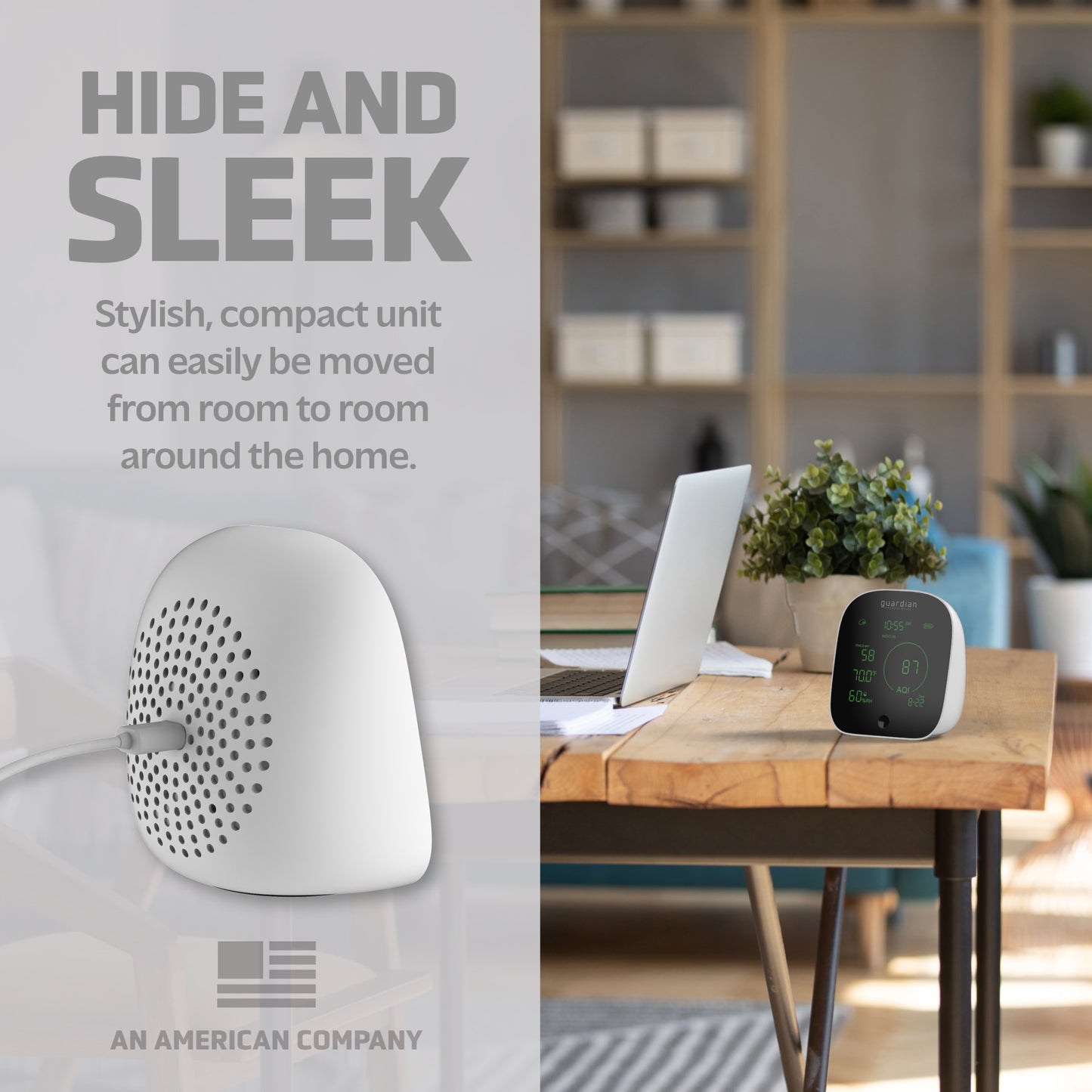 GermGuardian AQM101 Smart Air Quality Monitor, White
