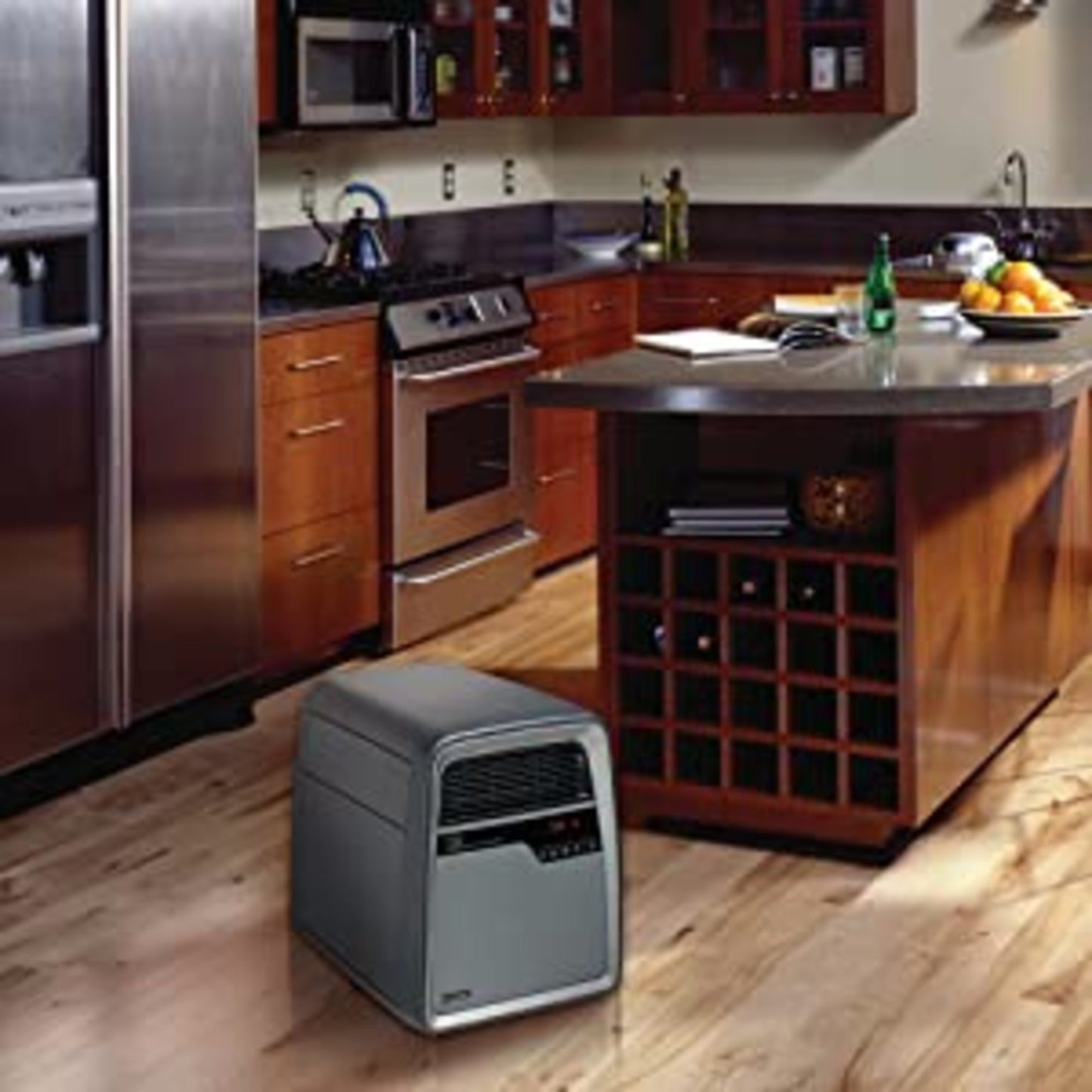 Lasko Cool-Touch Infrared Quartz Space Heater with Timer and Remote Control, 6101, Gray