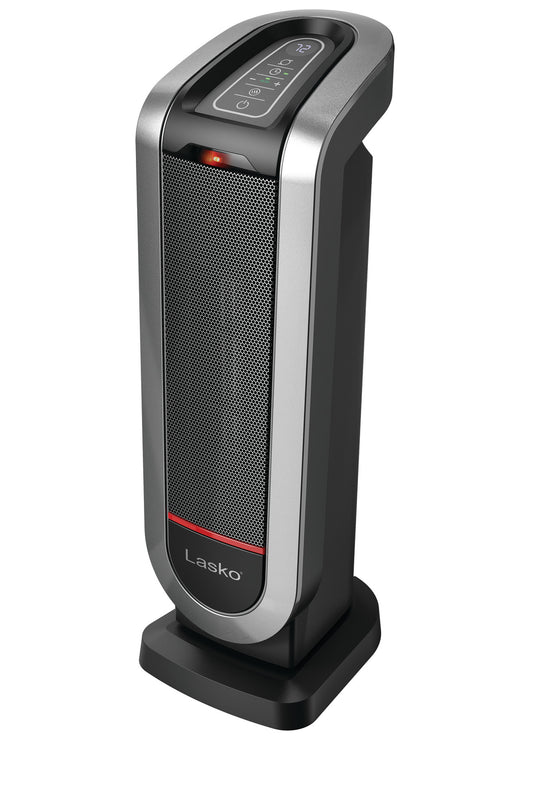 Lasko 22" Ceramic Tower Heater (3 heat settings, remote, timer, thermostat, tip-over switch, black)