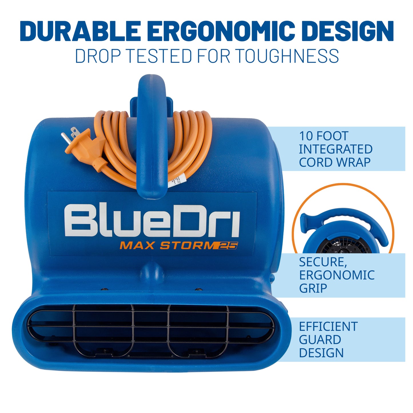 BlueDri Max Storm 1/4 HP 900 CFM Air Mover Blower Fan