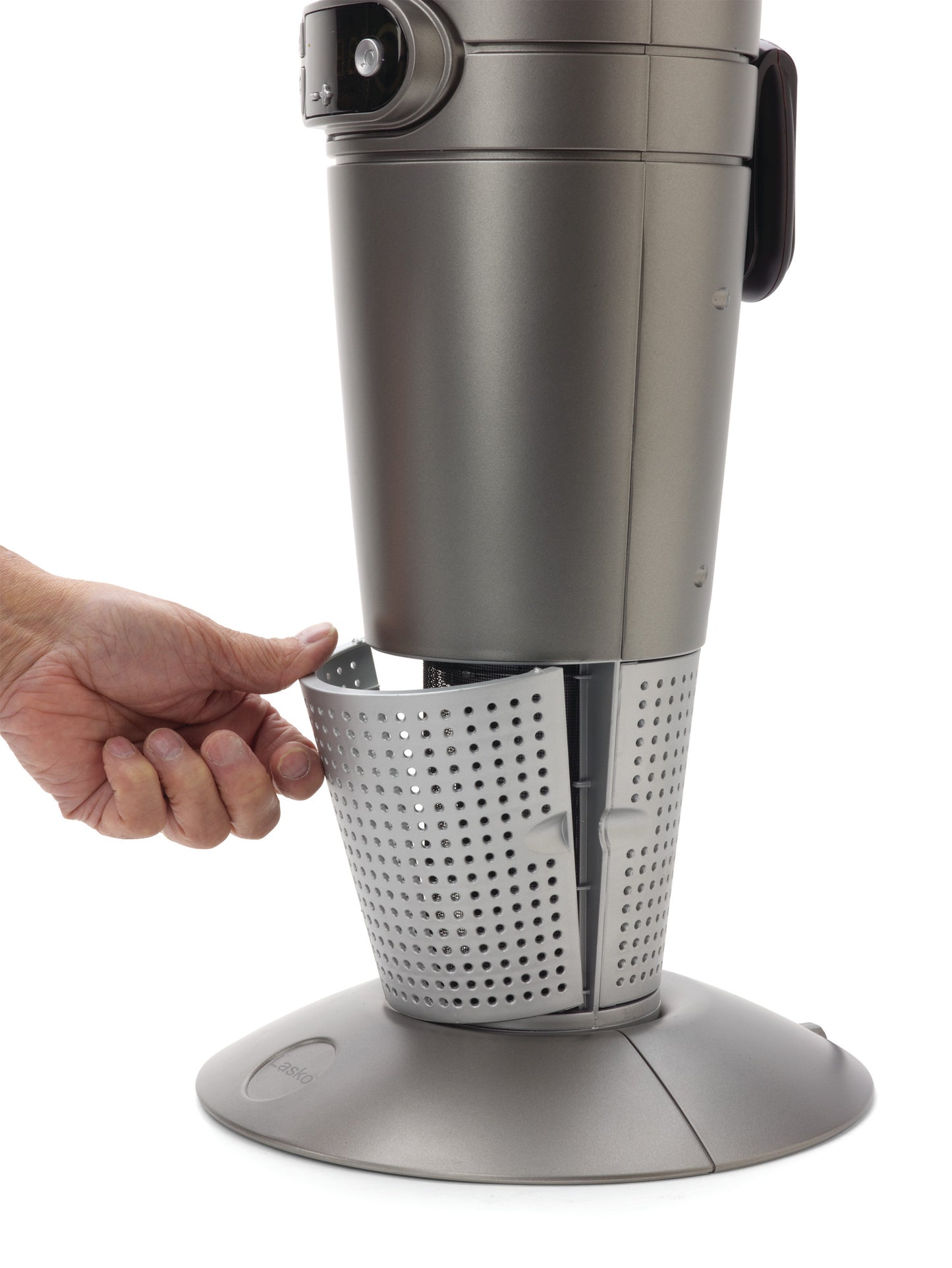 Lasko 1500W Full-Circle Ceramic Tower Space Heater with Remote, 6451, Grey