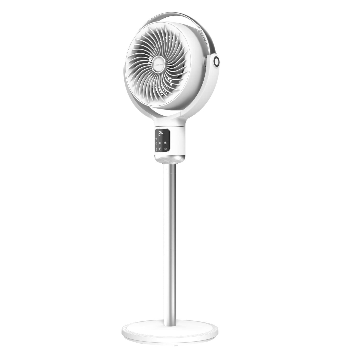 Lasko WhisperForce™ 24-speed DC Motor Pedestal Fan with Remote & Timer (white, model APDC301)