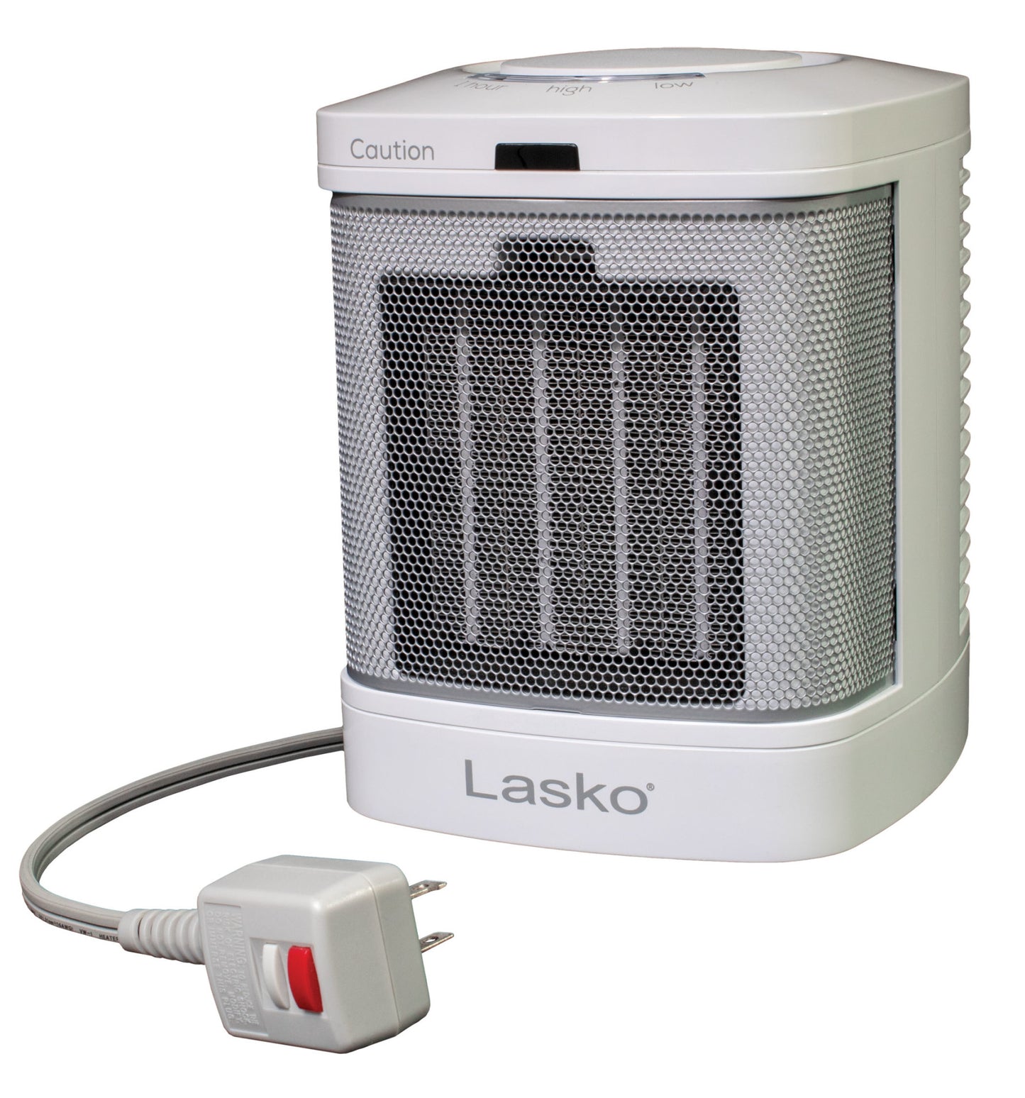 Lasko 1500W Bathroom Space Heater with ALCI Safety Plug and Timer, CD08200, White