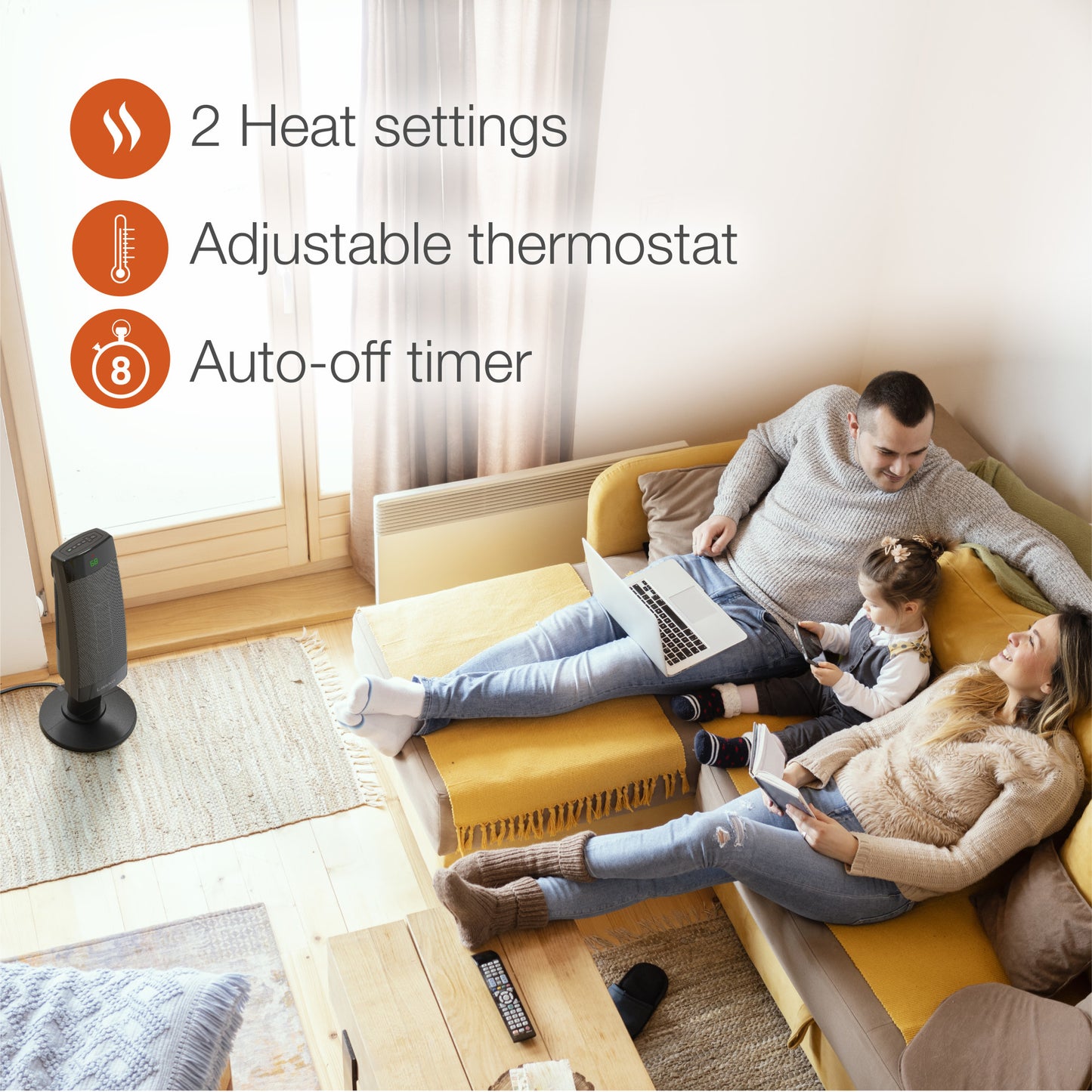 Lasko 1500W Ceramic Pedestal Space Heater with Remote, CS27600, Black