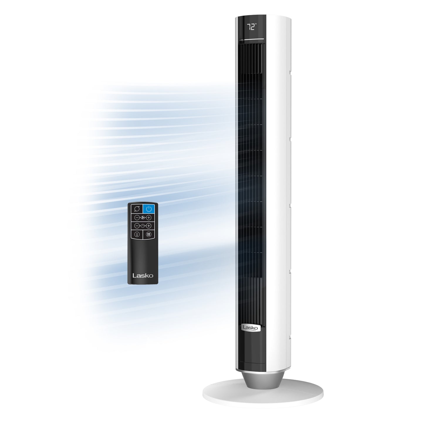 Lasko TDC402 WhisperForce™ DC 40" Tower Fan (12-speed, remote, white)