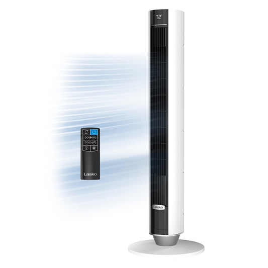 Lasko 40" DC Tower Fan: Oscillating, 12-Speed, Remote, Timer, White