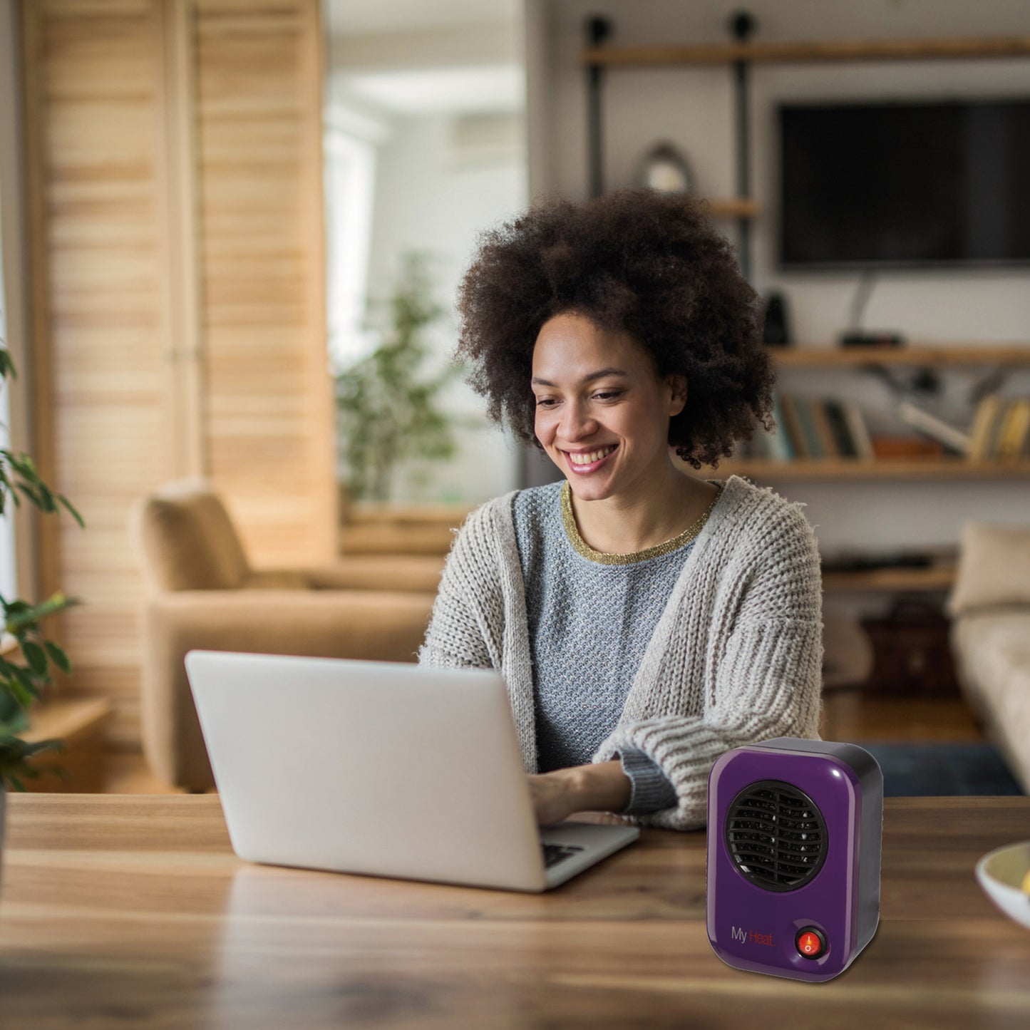 Lasko 200W MyHeat Personal Desk/Tabletop Space Heater with Simple Controls, 106, Purple