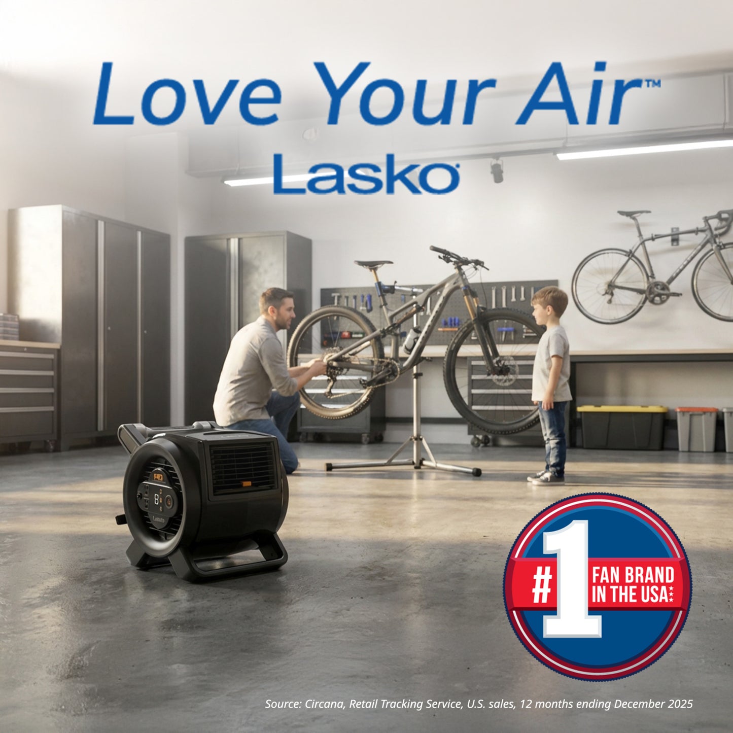 Lasko UDC158 Pro Performance 9-Speed Multi-Use Utility Floor Fan: Black