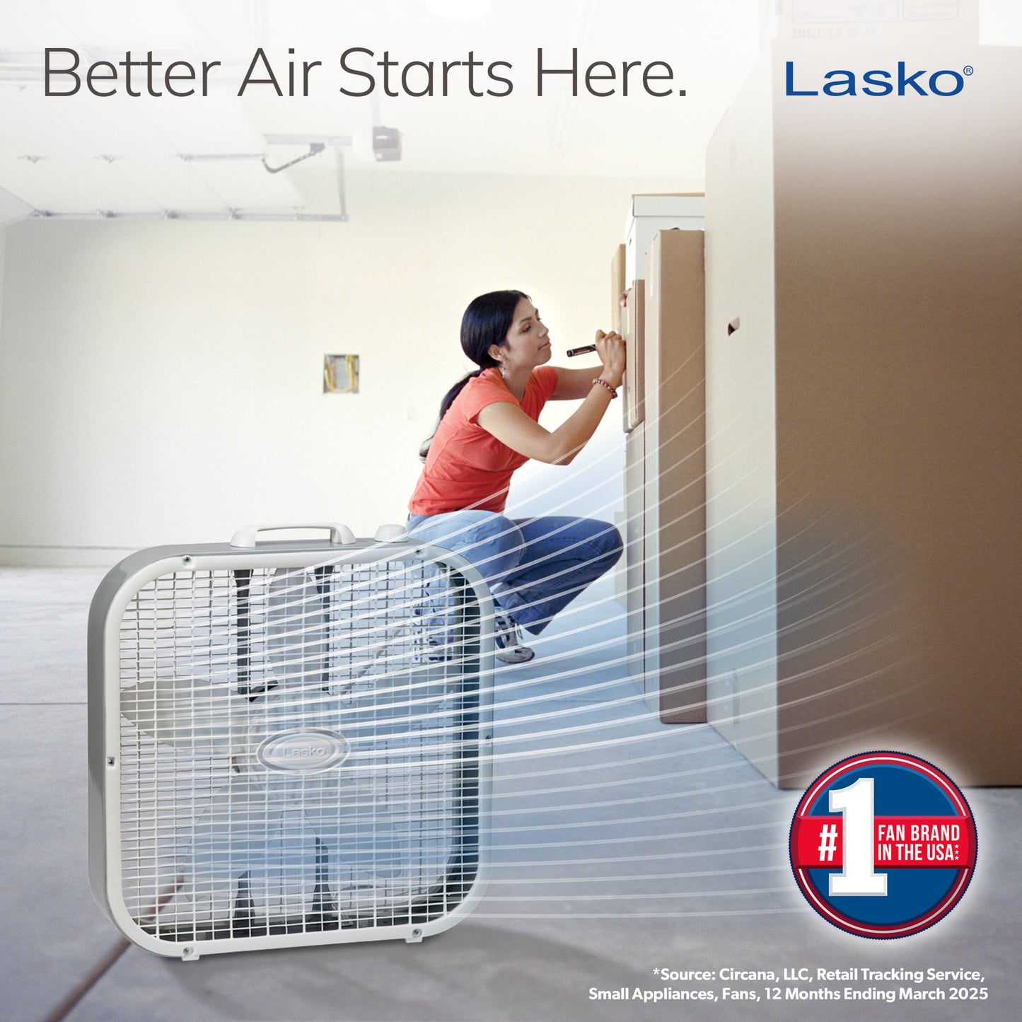 Lasko B20201 20" Box Fan with Save-Smart Technology