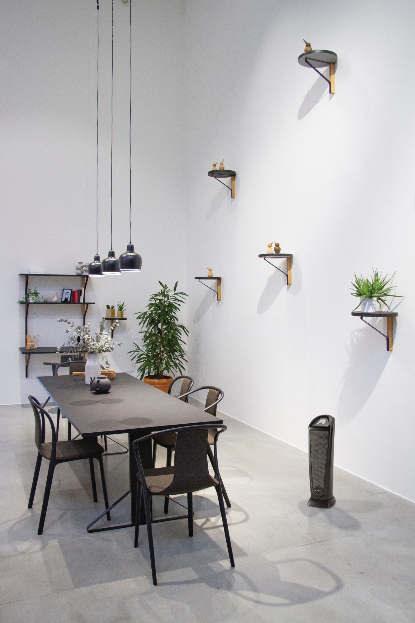 Lasko 1500W Ceramic Tower Space Heater with Remote, CT22415, Black