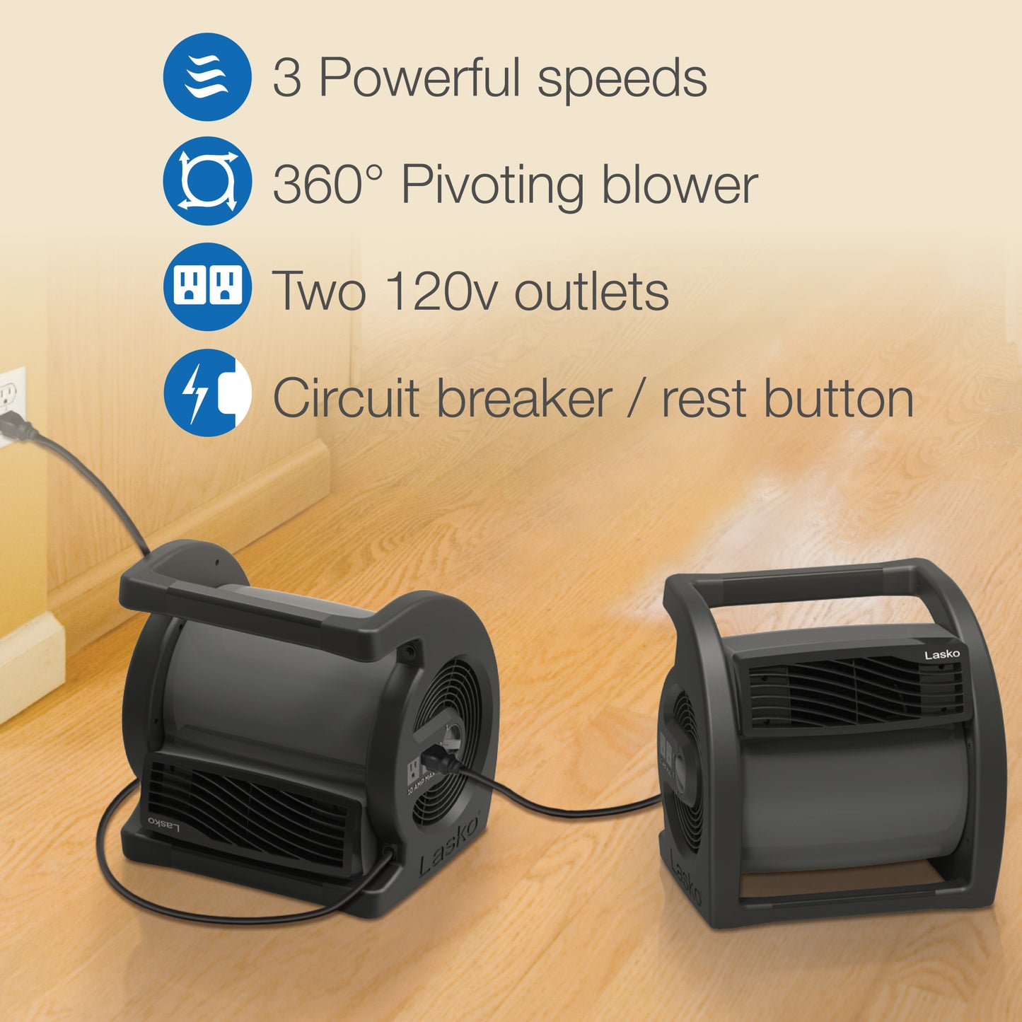 Lasko U15720 Max Performance Pivoting Utility Fan