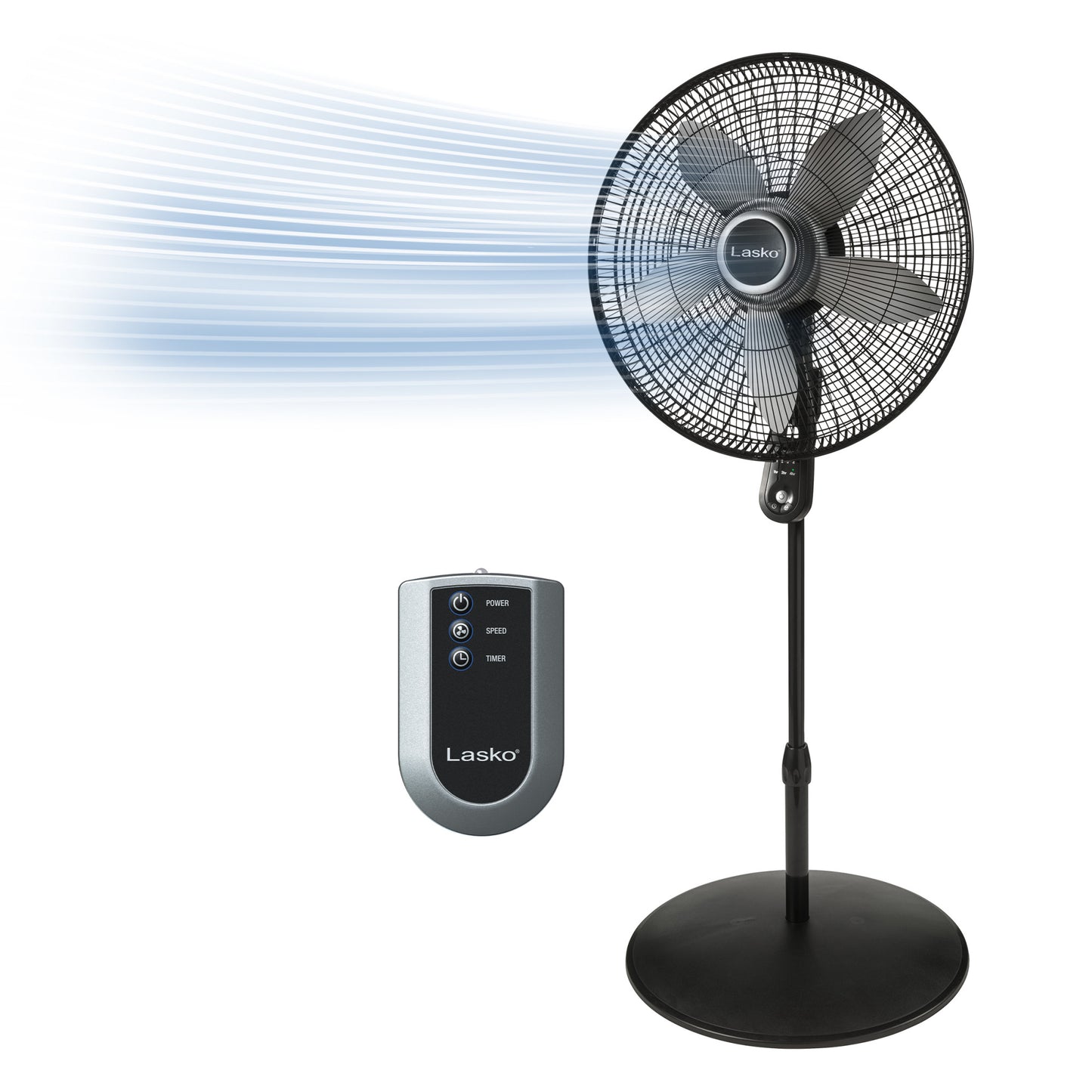 Lasko S20620 20" 4-Speed Pedestal Fan with Remote Control