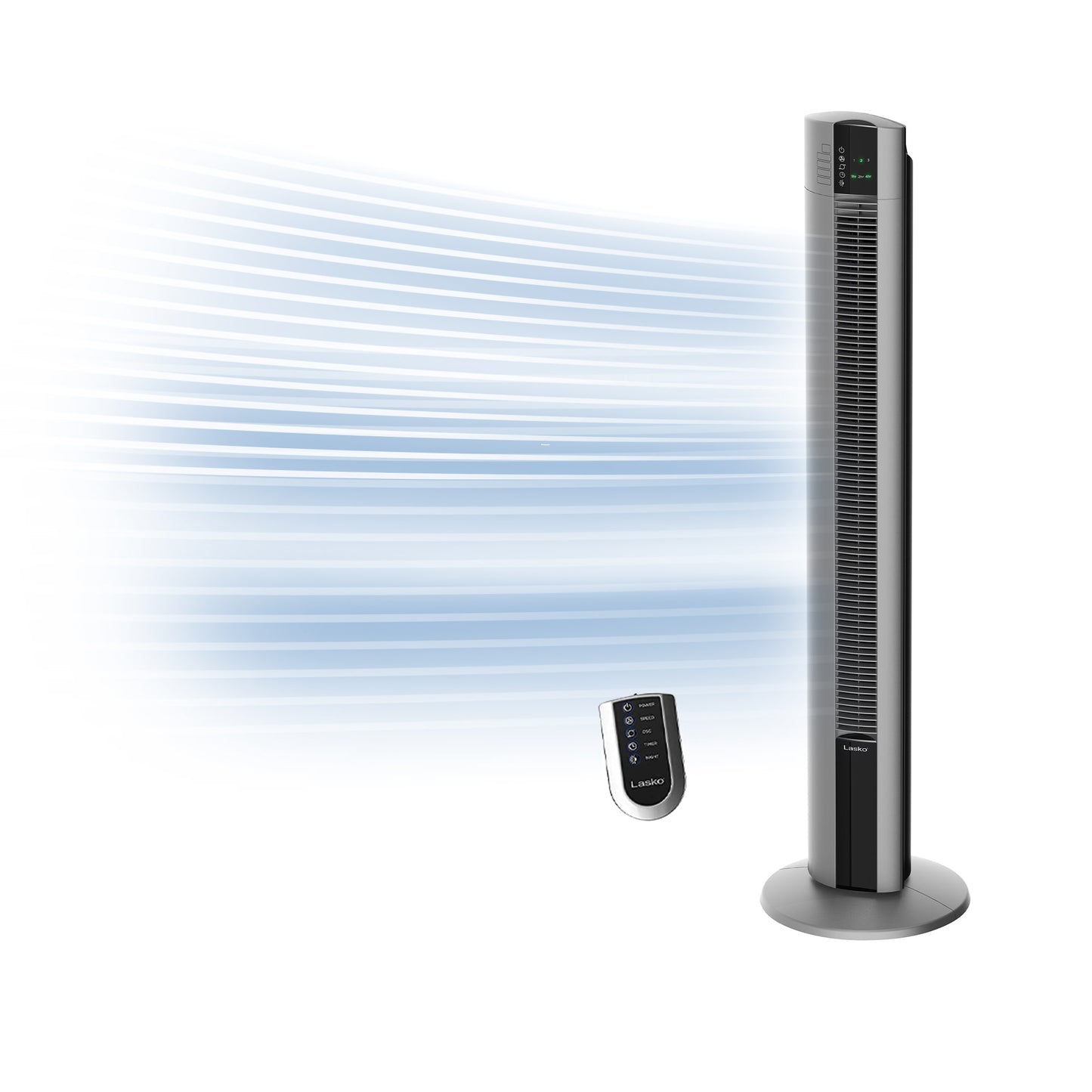 Lasko 48" Space-Saving Oscillating Performance Tower Fan with Remote, T48314, Grey