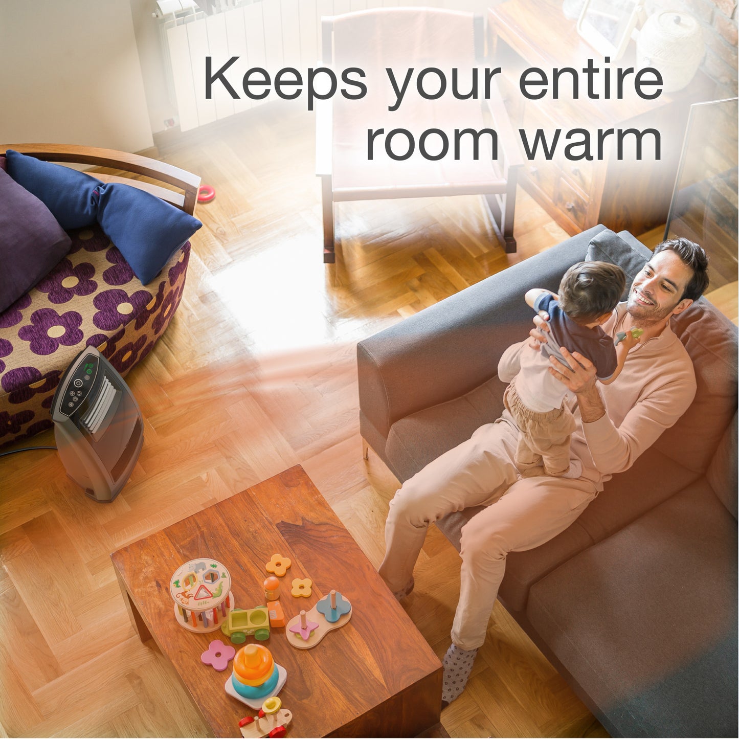 Lasko 1500W Motion Heat Plus – Whole Room Ceramic Space Heater, CC23185