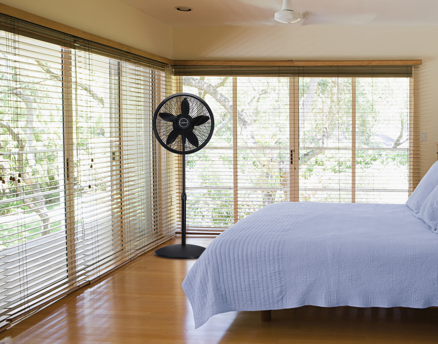 Lasko 18" Oscillating Pedestal Fan with 3 Quiet Speeds, 1827, Black