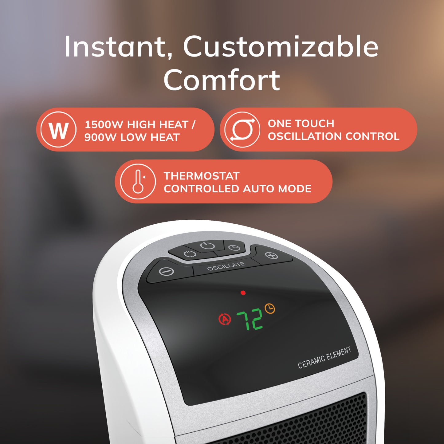 Lasko 1500W Digital Ceramic Tower Space Heater with Remote, 5165, White