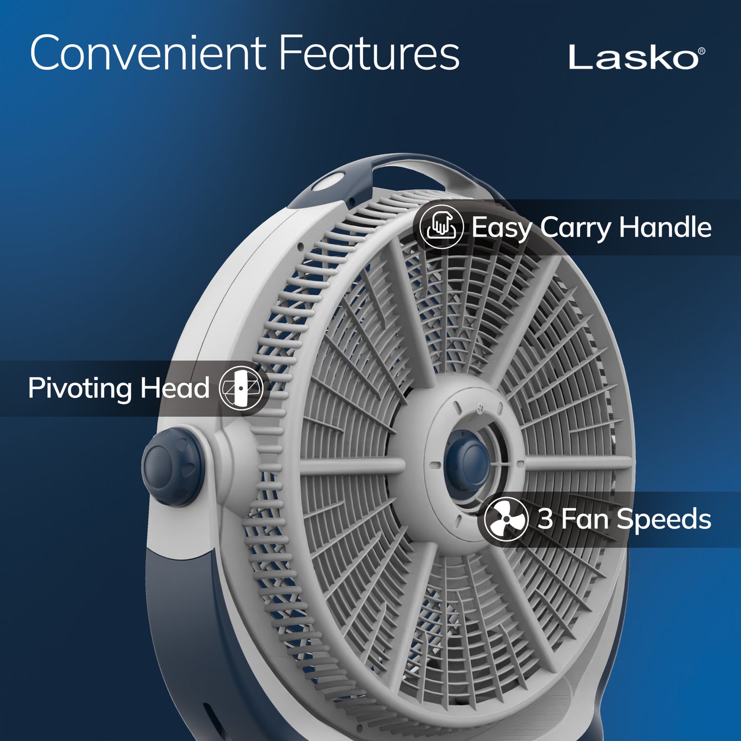 Lasko 3300 20" Pivoting Wind Machine® Air Circulator Floor Fan, gray