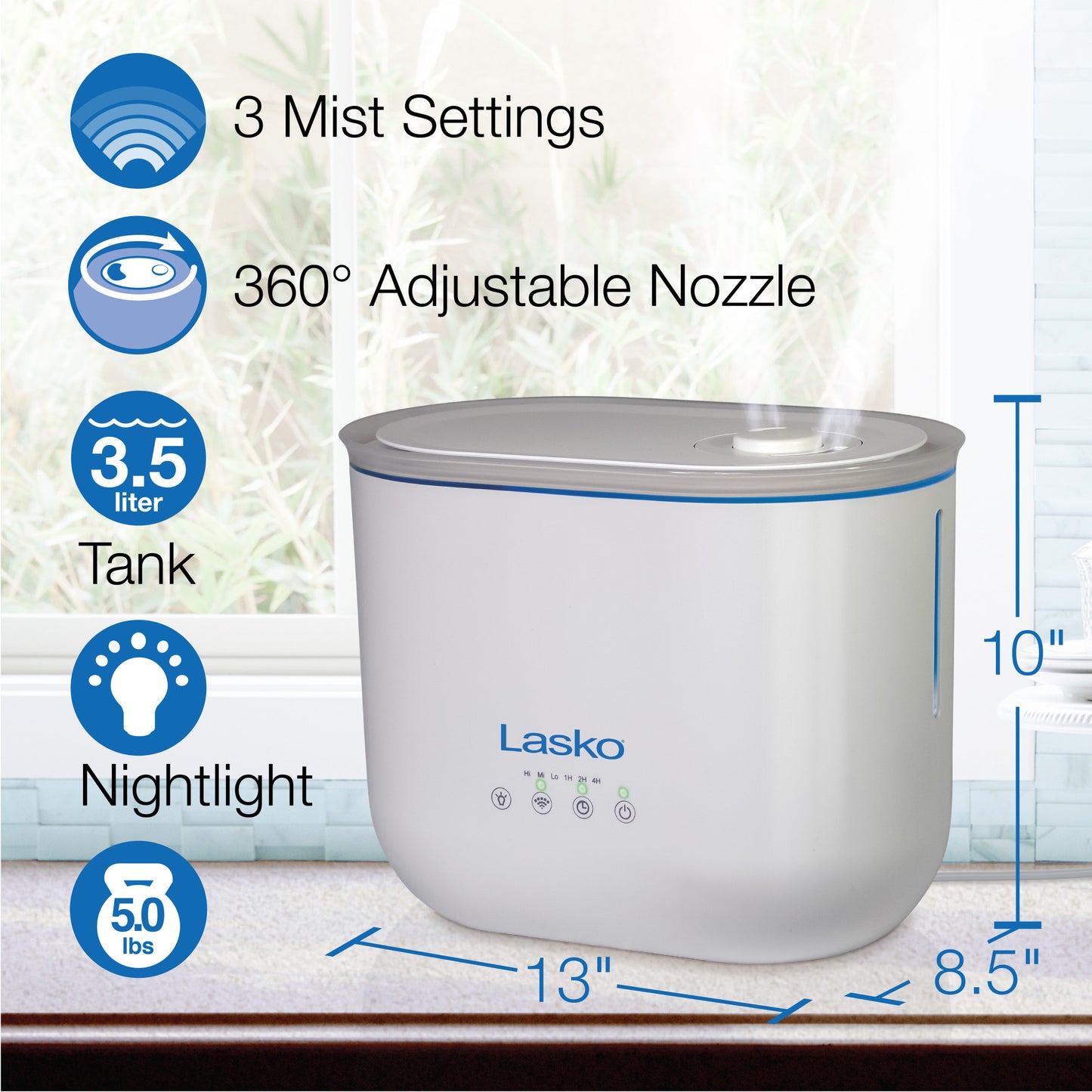 Lasko UH250 Top Fill Ultrasonic Cool Mist Humidifier