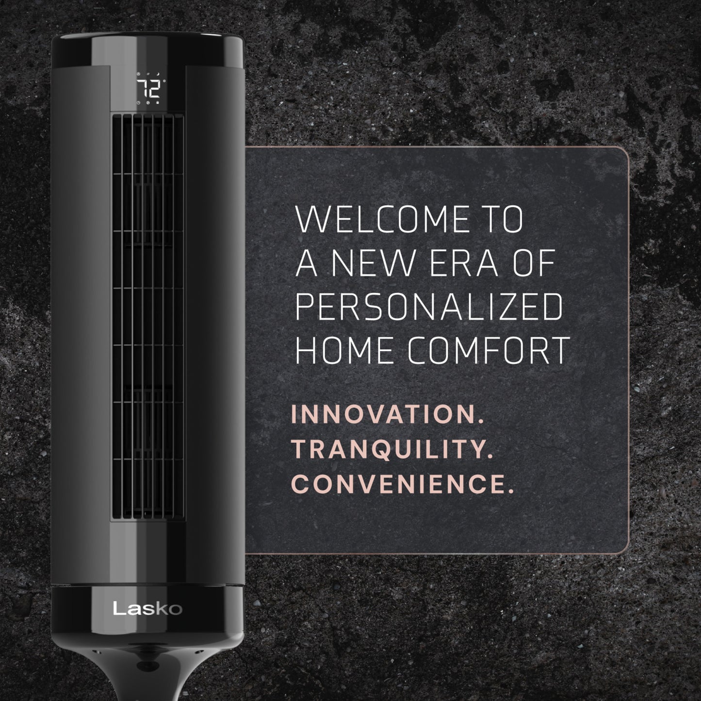 Lasko Elevation 54" DC Pedestal Tower Fan: Oscillating, 8-Speed, Remote, Black