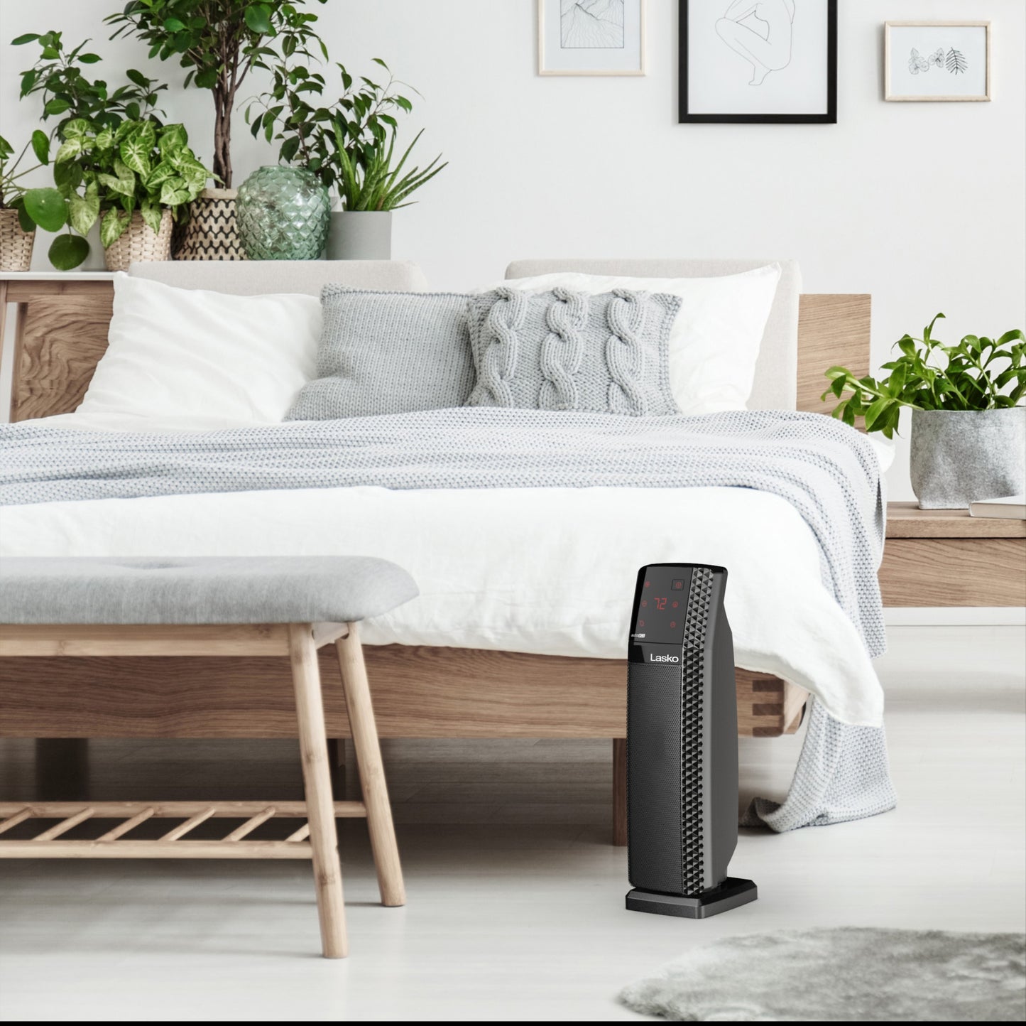 Lasko CT22440 22" Digital Ceramic Tower Space Heater with Remote Control, Black