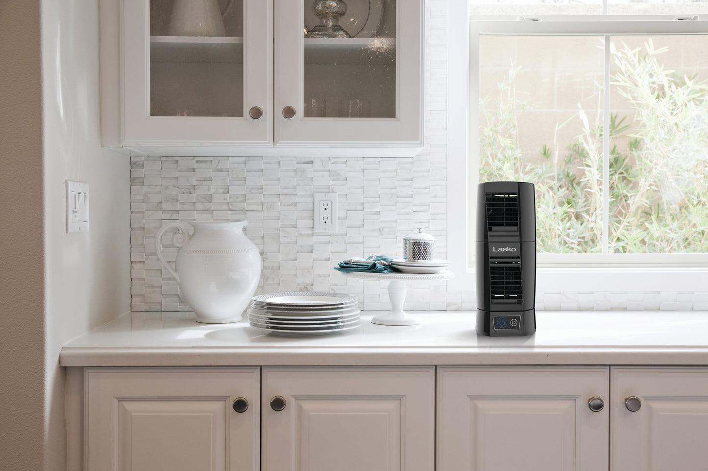 Lasko T13310 12" Desktop Wind Tower Oscillating Multi-Directional Table Fan