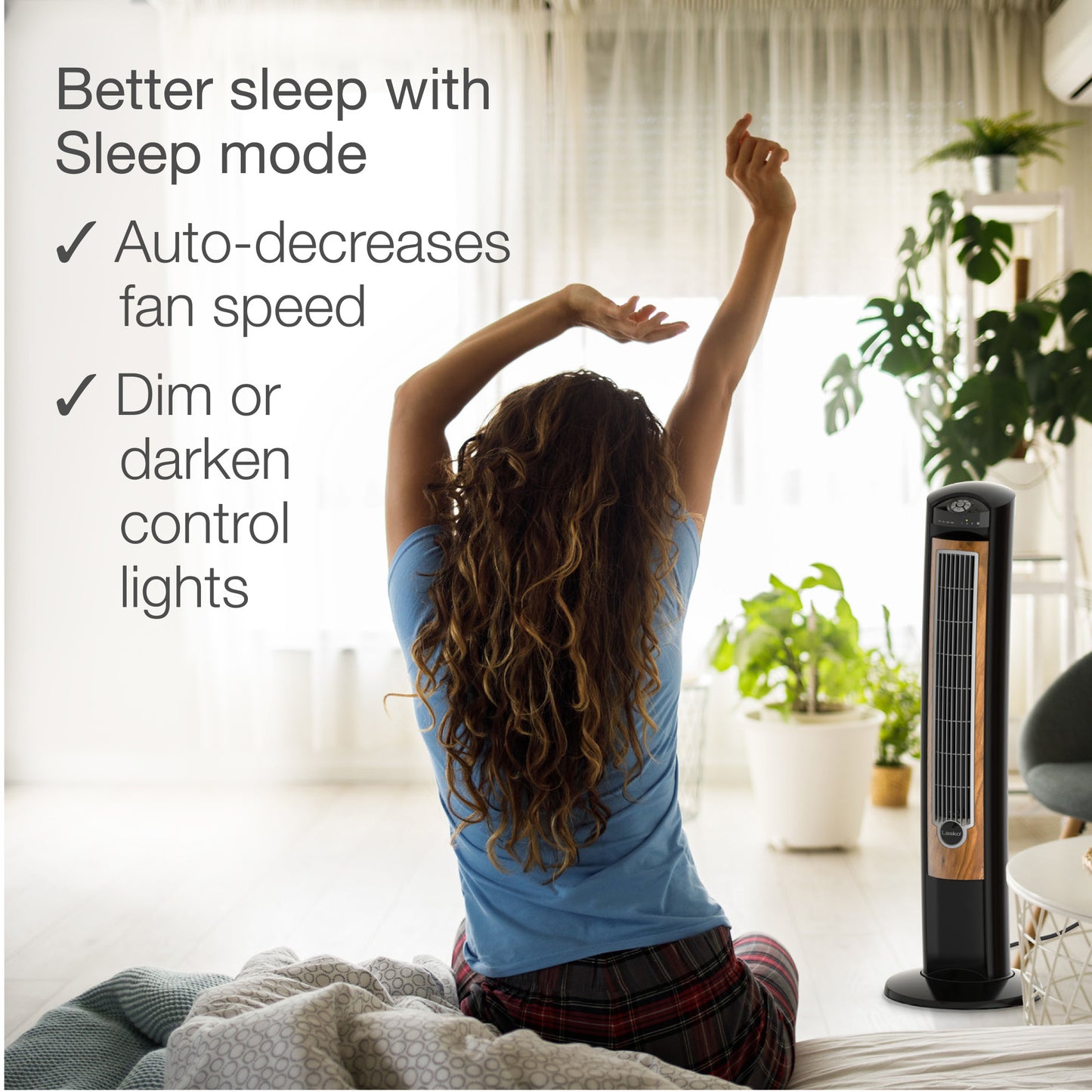 Lasko T42050 42" Wind Curve® Tower Fan with Sleep Mode and Remote Control
