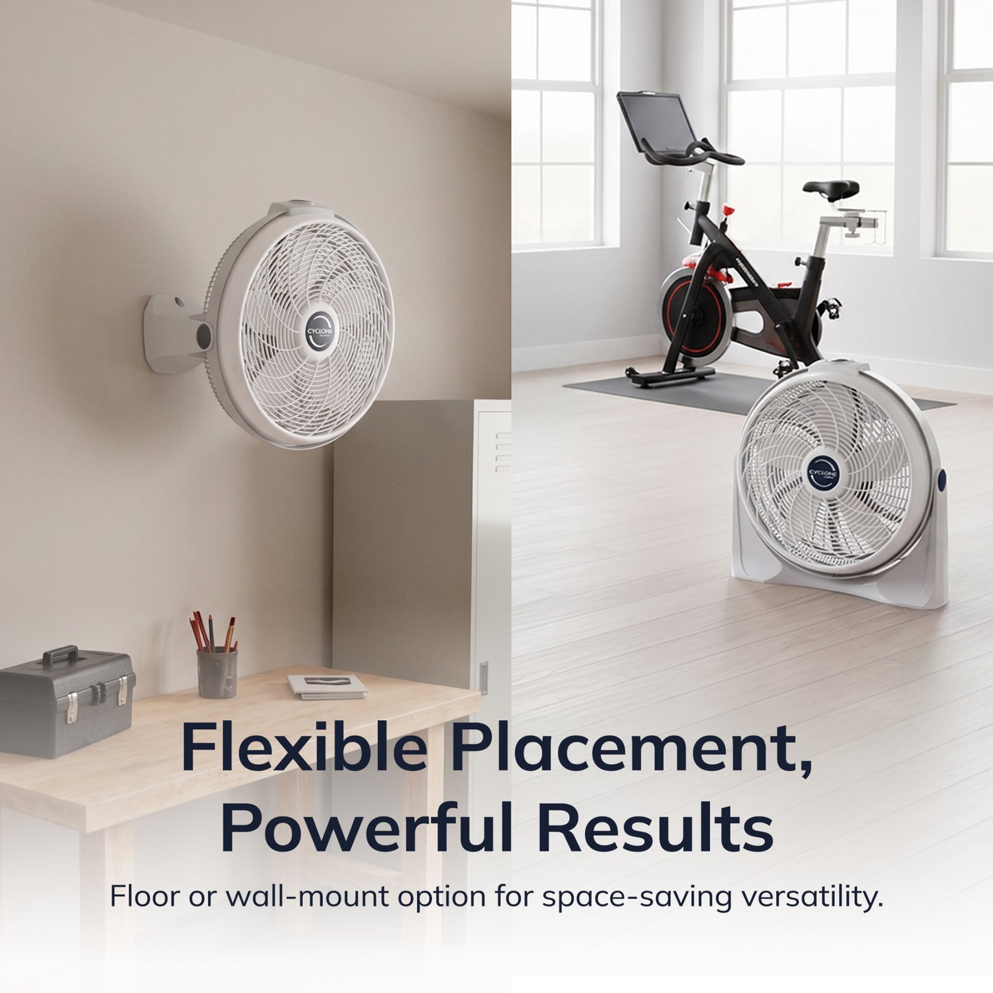 Lasko Cyclone 20" Air Circulator Fan: Wall Mount, 3-Speed, Pivoting, White