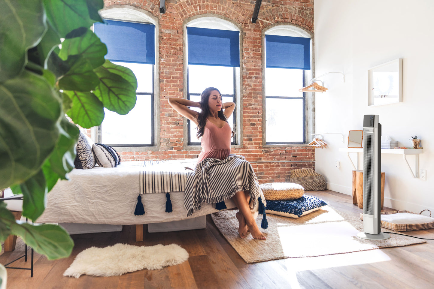 Lasko 48" Xtra Air 4- Speed Tower Fan with Remote Control, T48337, Silver