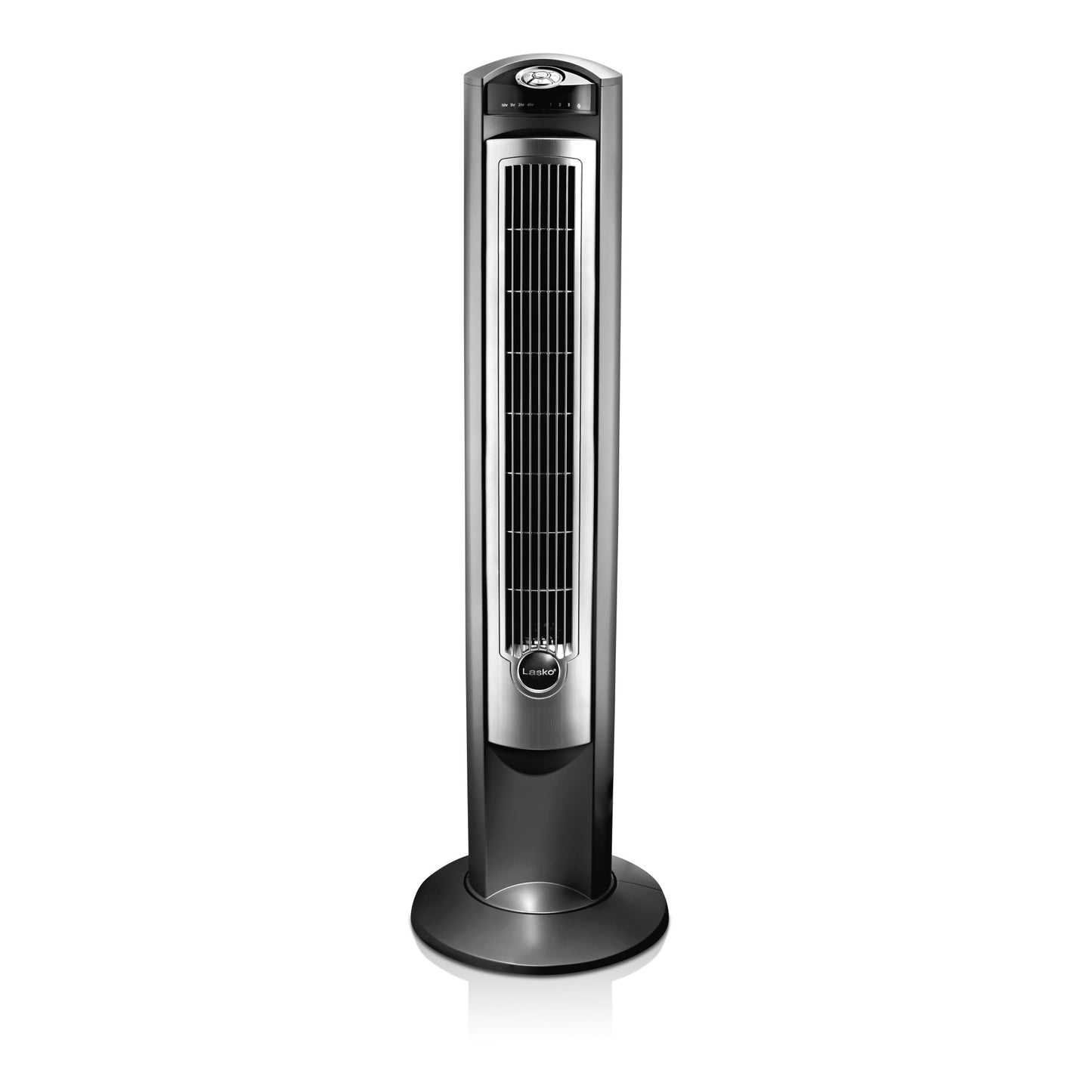Lasko 42" Wind Curve Oscillating Tower Fan with Nighttime Setting and Remote, T42951, Silver