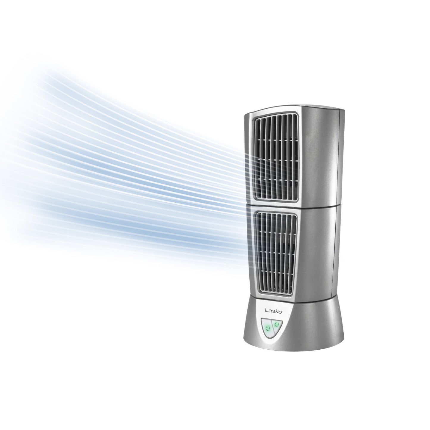 Lasko Wind Tower 14" Table Fan: Oscillating, 3-Speed, Pivoting, Gray