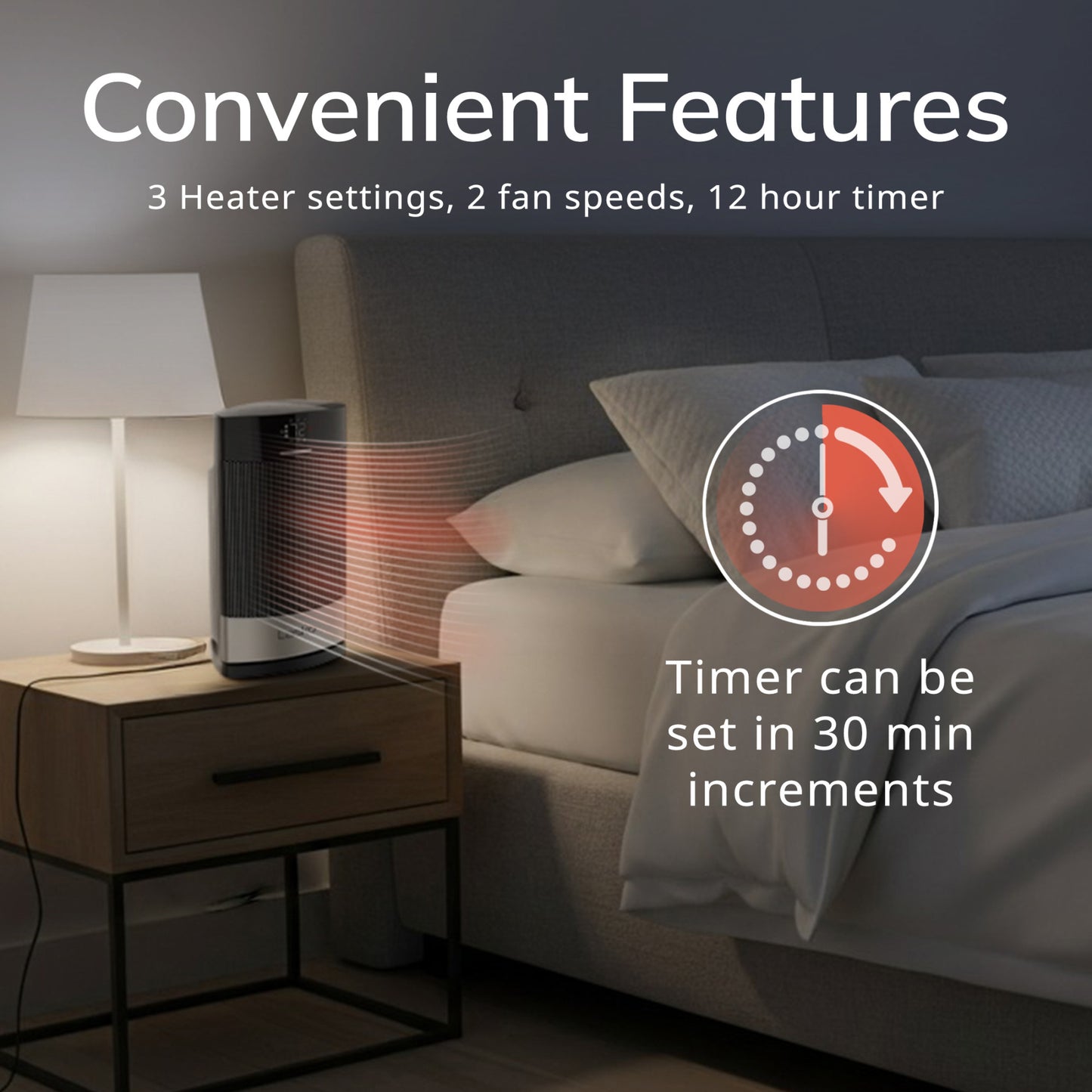 Lasko Ellipse CD12950 Ceramic Space Heater with Remote Control, Black