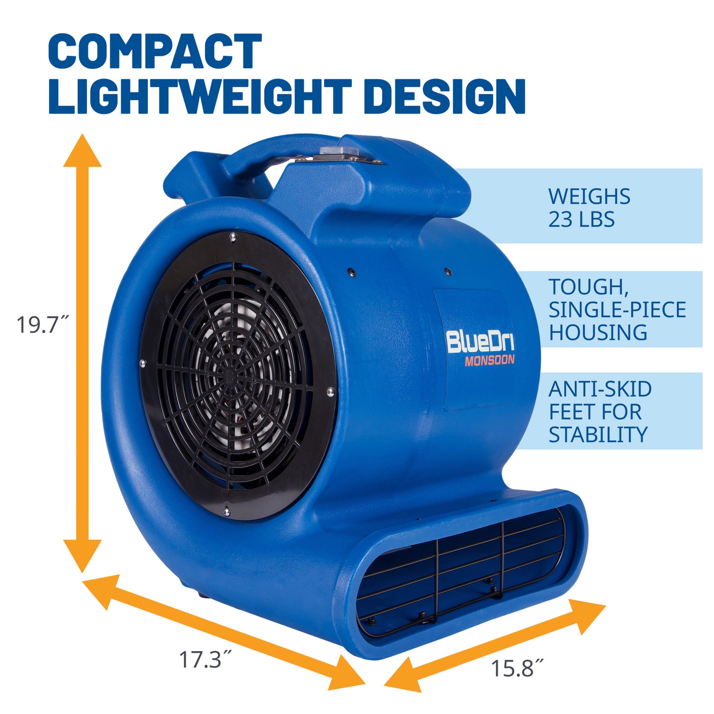 BlueDri Monsoon 1/2 HP 2550 CFM Air Mover Blower Fan