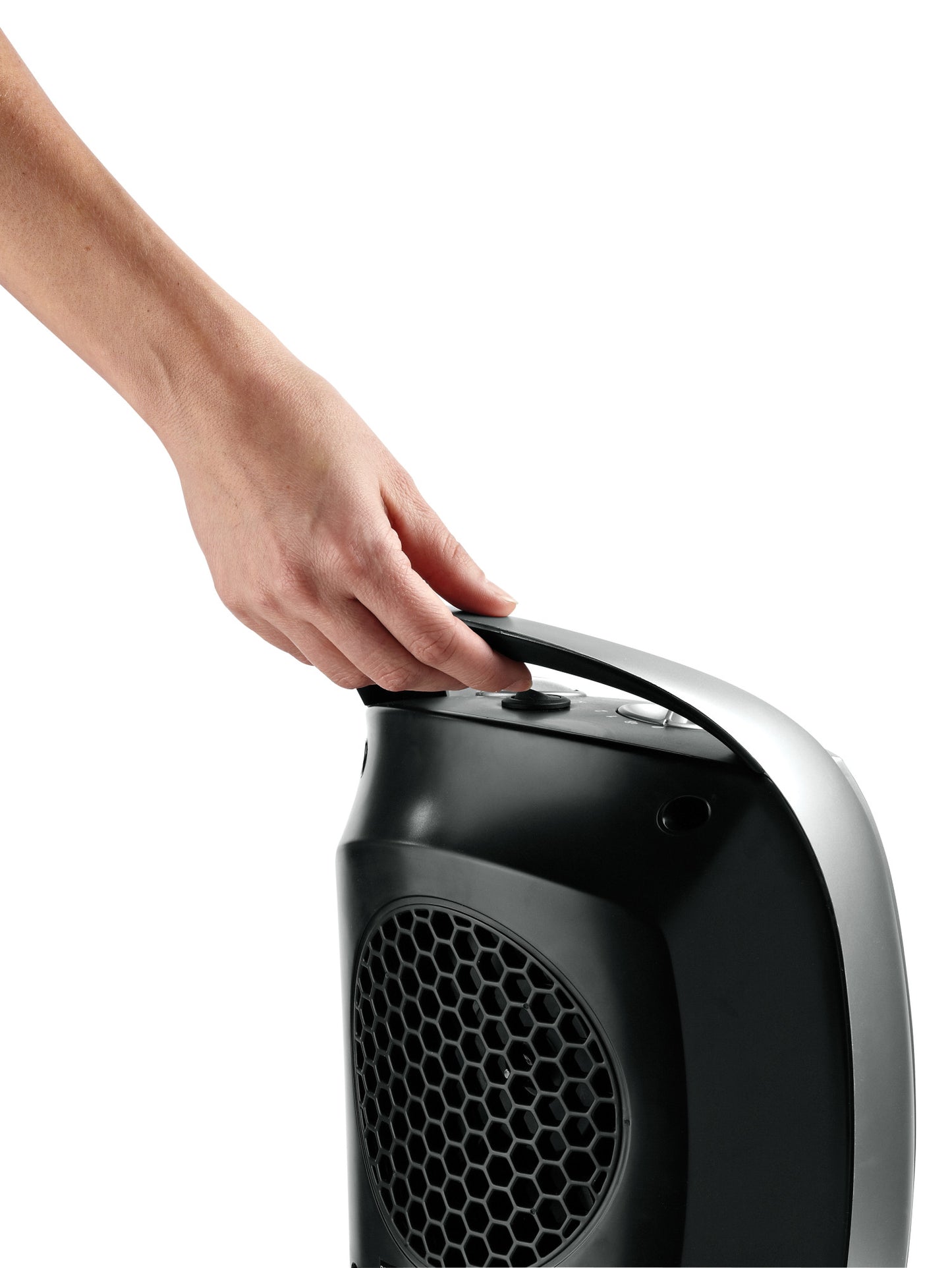 Lasko 1500W Electric Oscillating Ceramic Tabletop Space Heater with Adjustable Thermostat, 5409, Gray