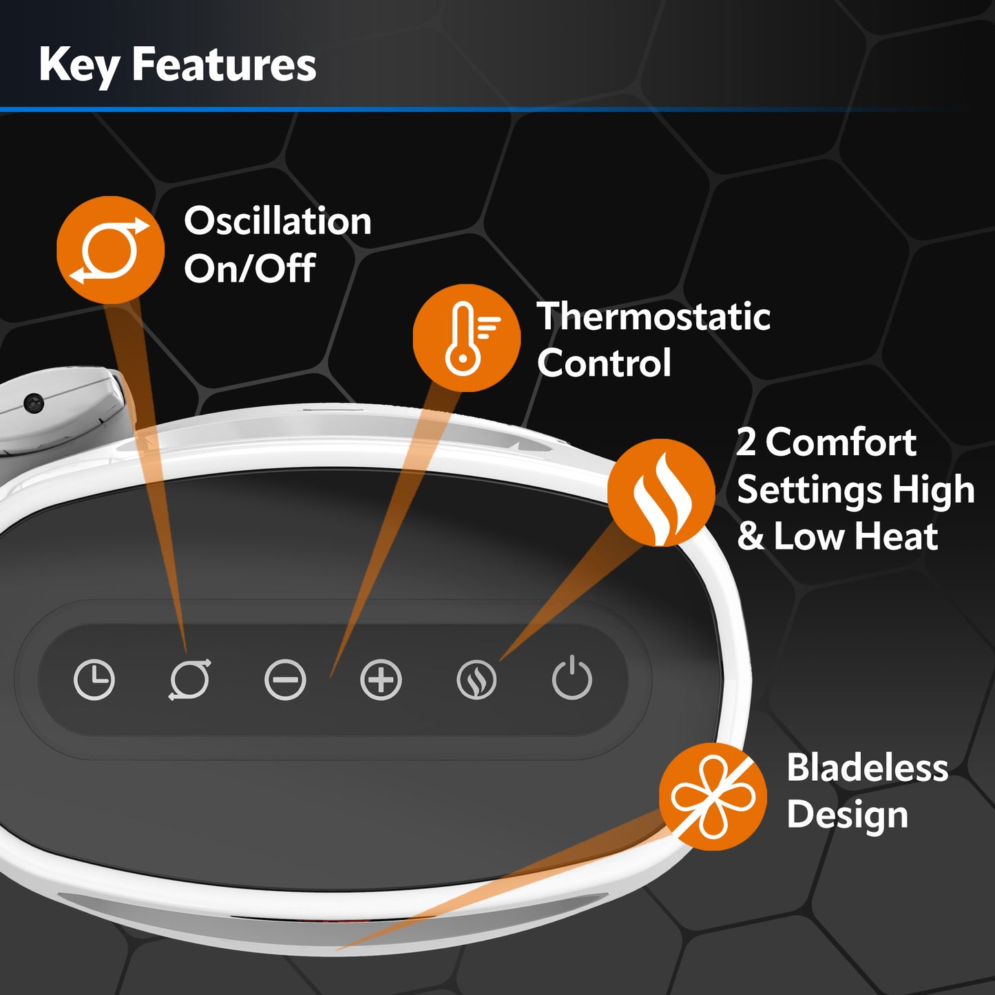 Lasko 1500W Bladeless Tower Heater with Remote Control, CW105, White