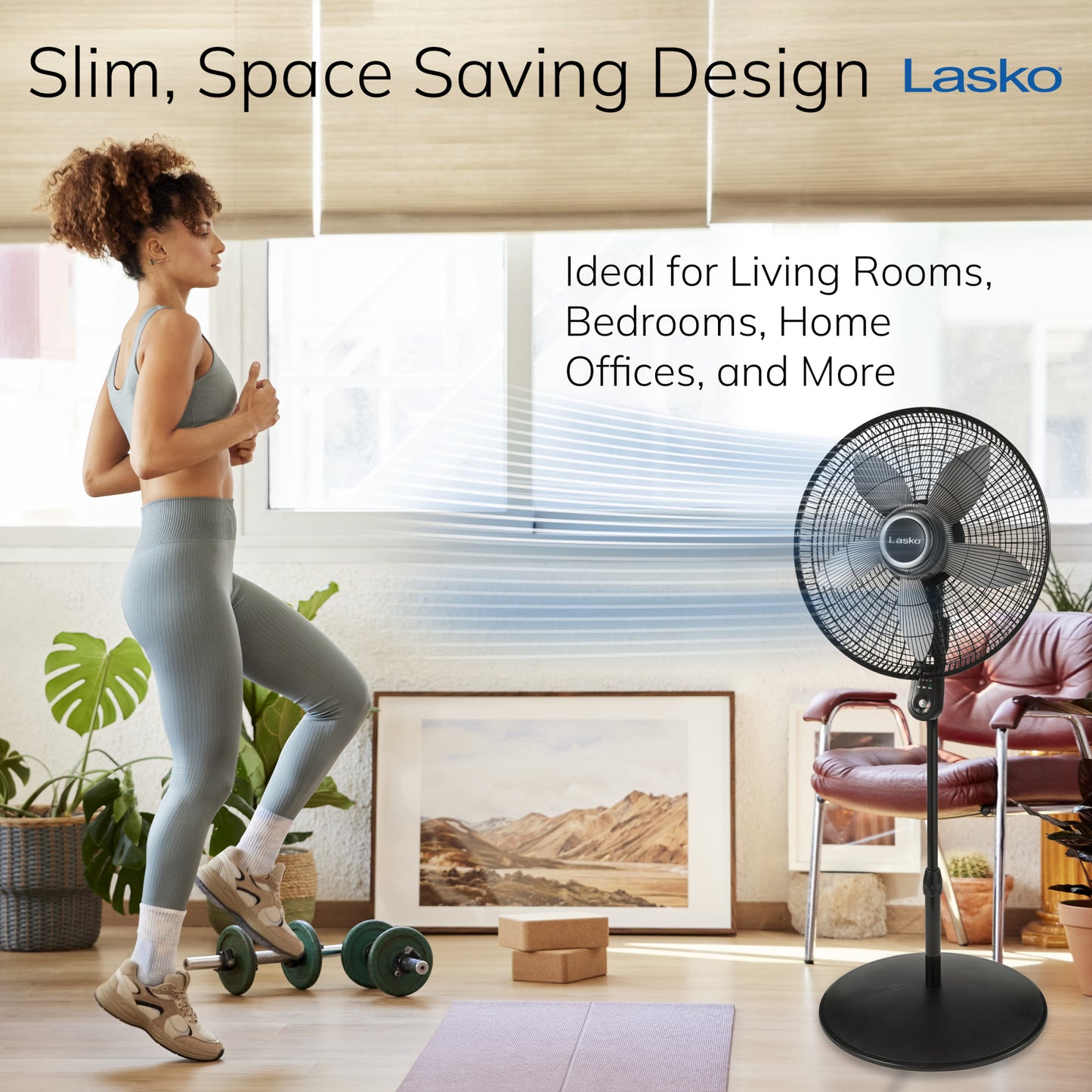 Lasko S20620 20" 4-Speed Pedestal Fan with Remote Control