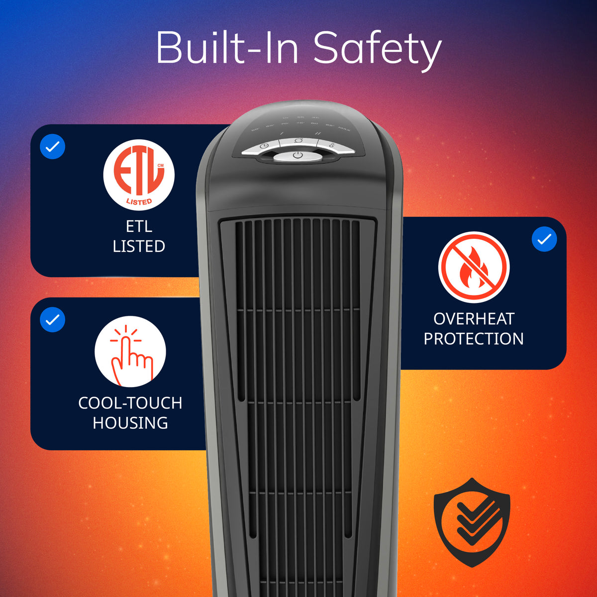 Lasko 23" Ceramic Tower Space Heater: Oscillating, 2 Heat Settings, Remote, Timer, Thermostat