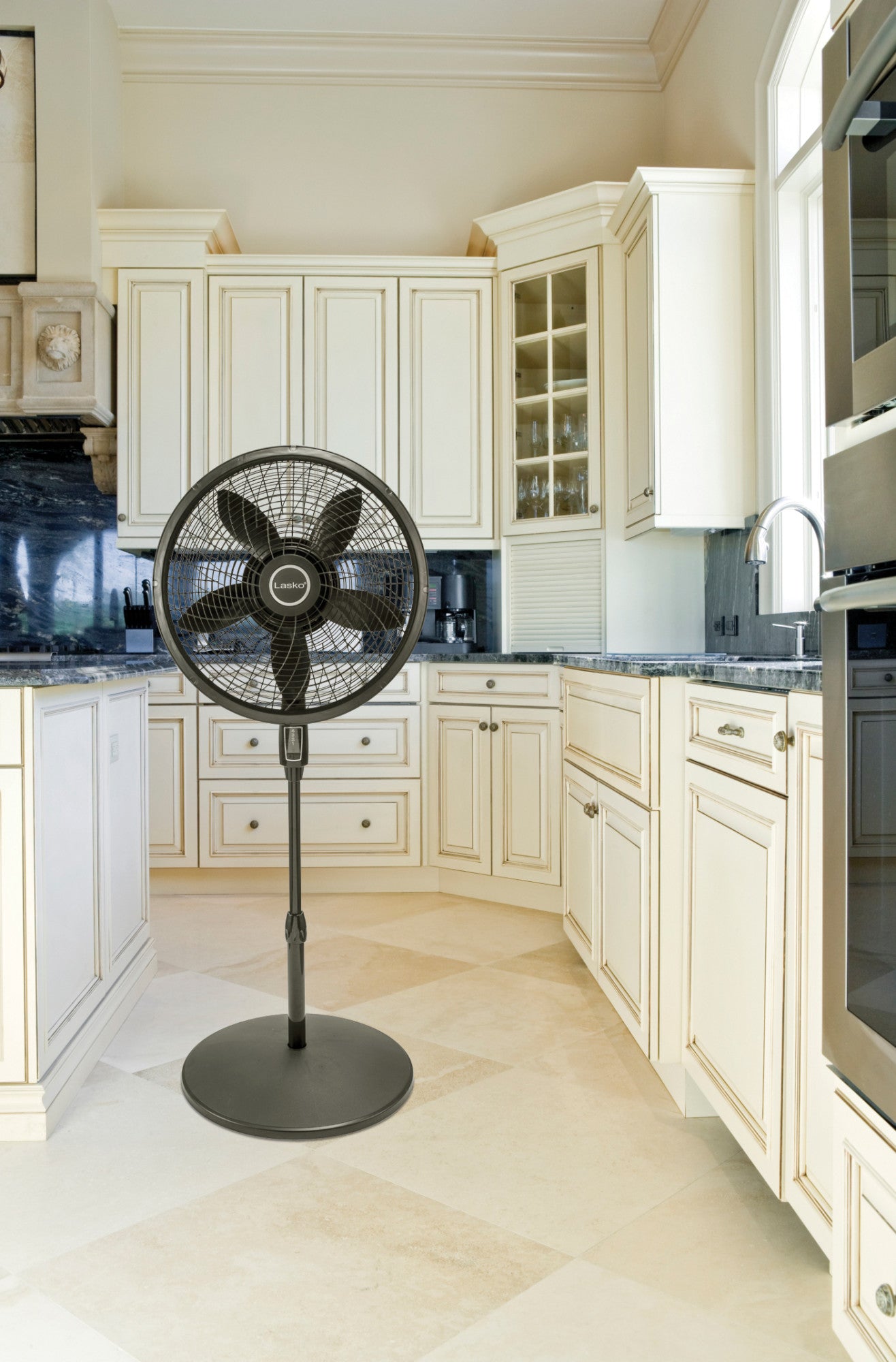 Lasko 18" Cyclone® Pedestal Fan with Remote Control, S18670, Black